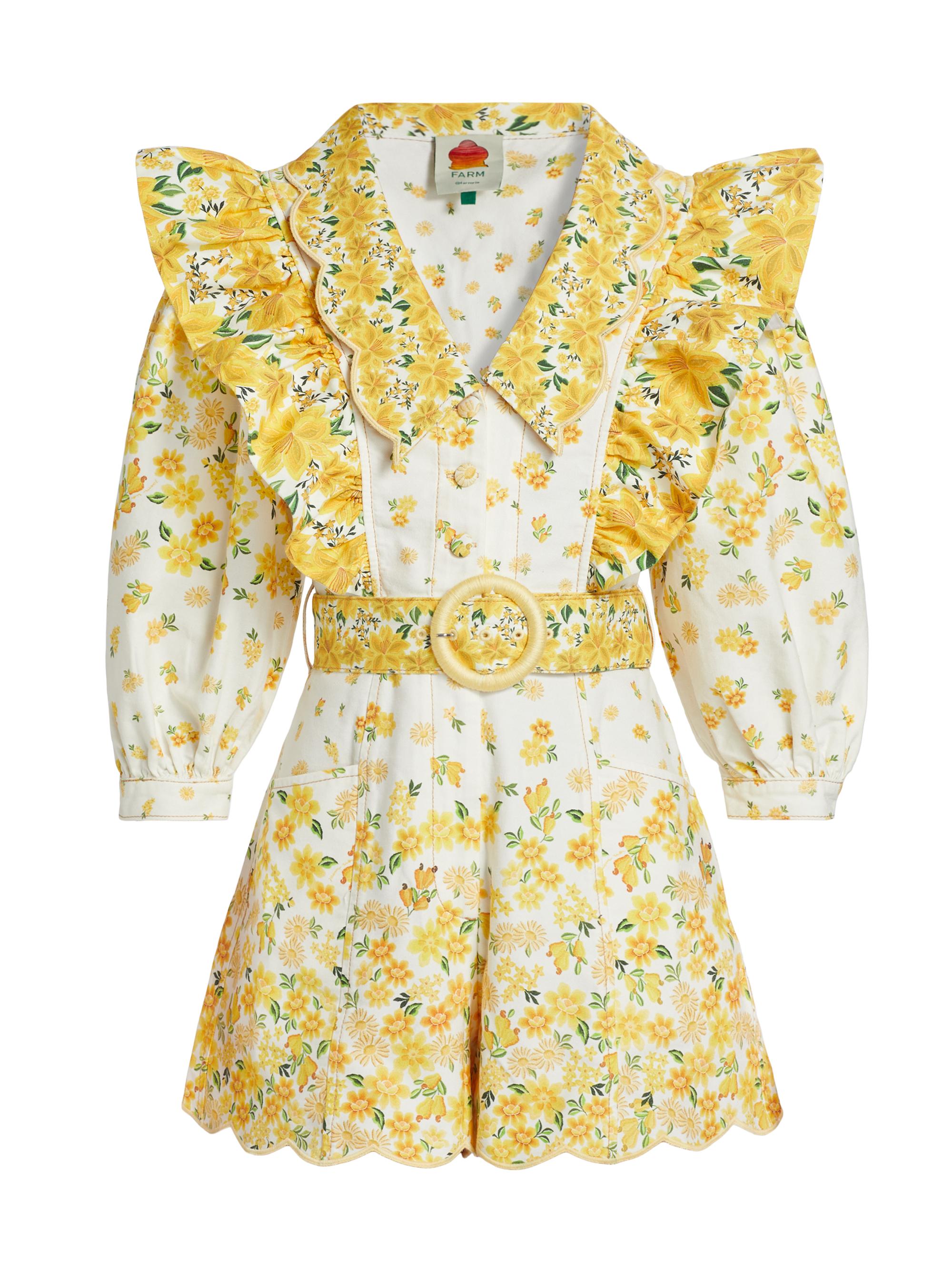 Farm Rio Women's Azaleia Shorts Romper - Off White