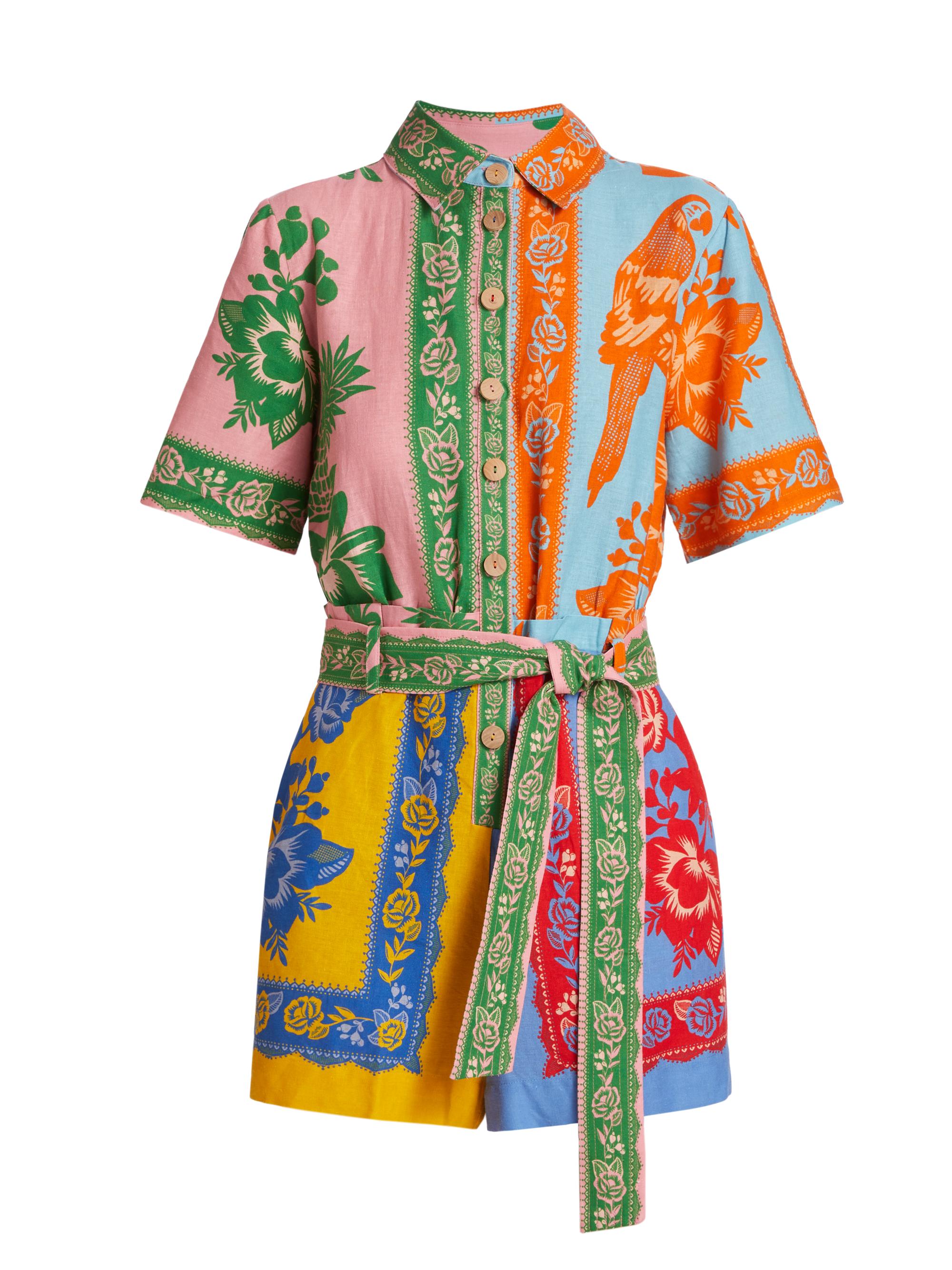 Farm Rio Women's Lace Garden Mix Scarves Romper