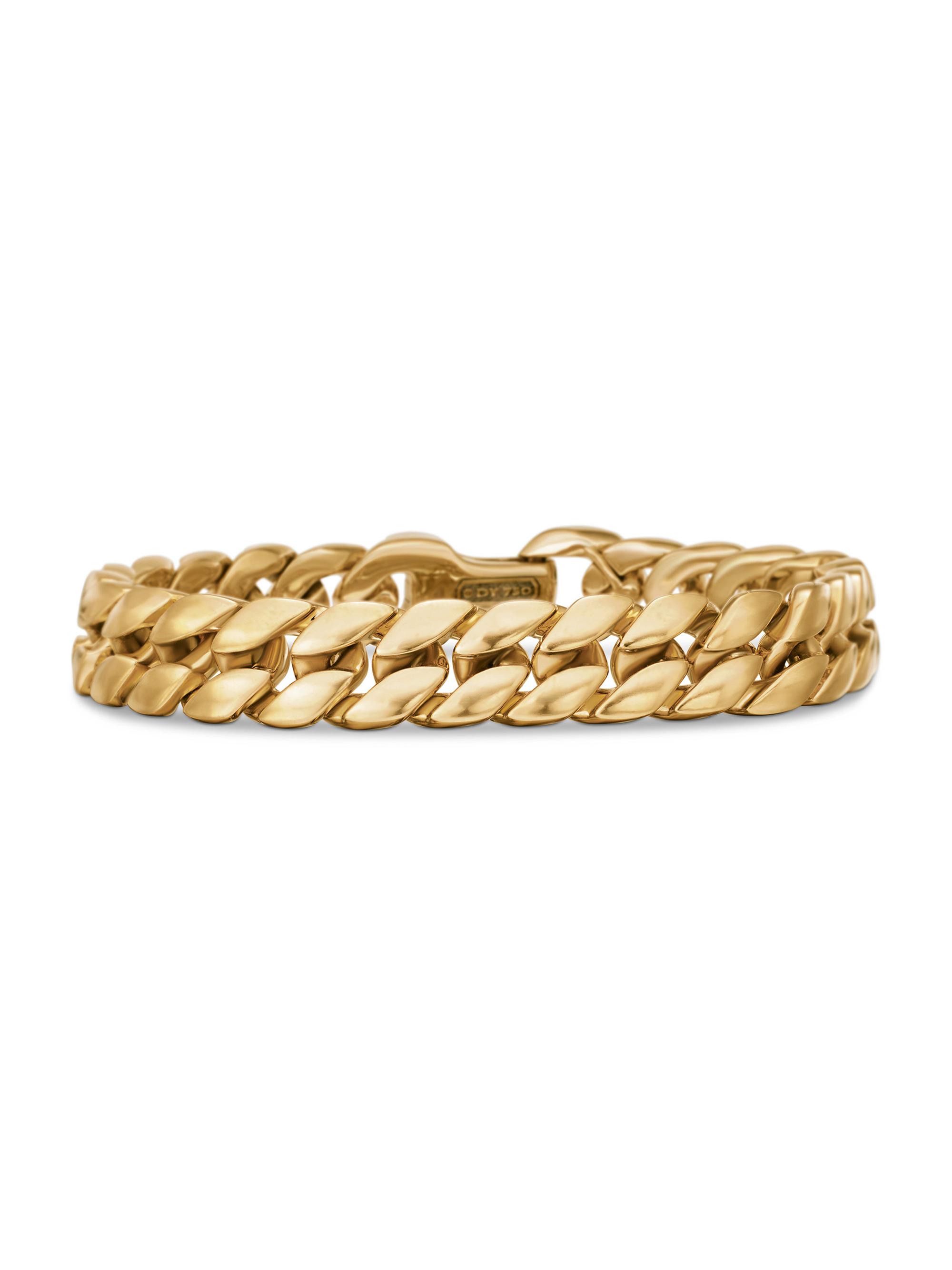 David Yurman Men's Curb Chain Bracelet in 18K Yellow Gold, 11.5MM - Gold