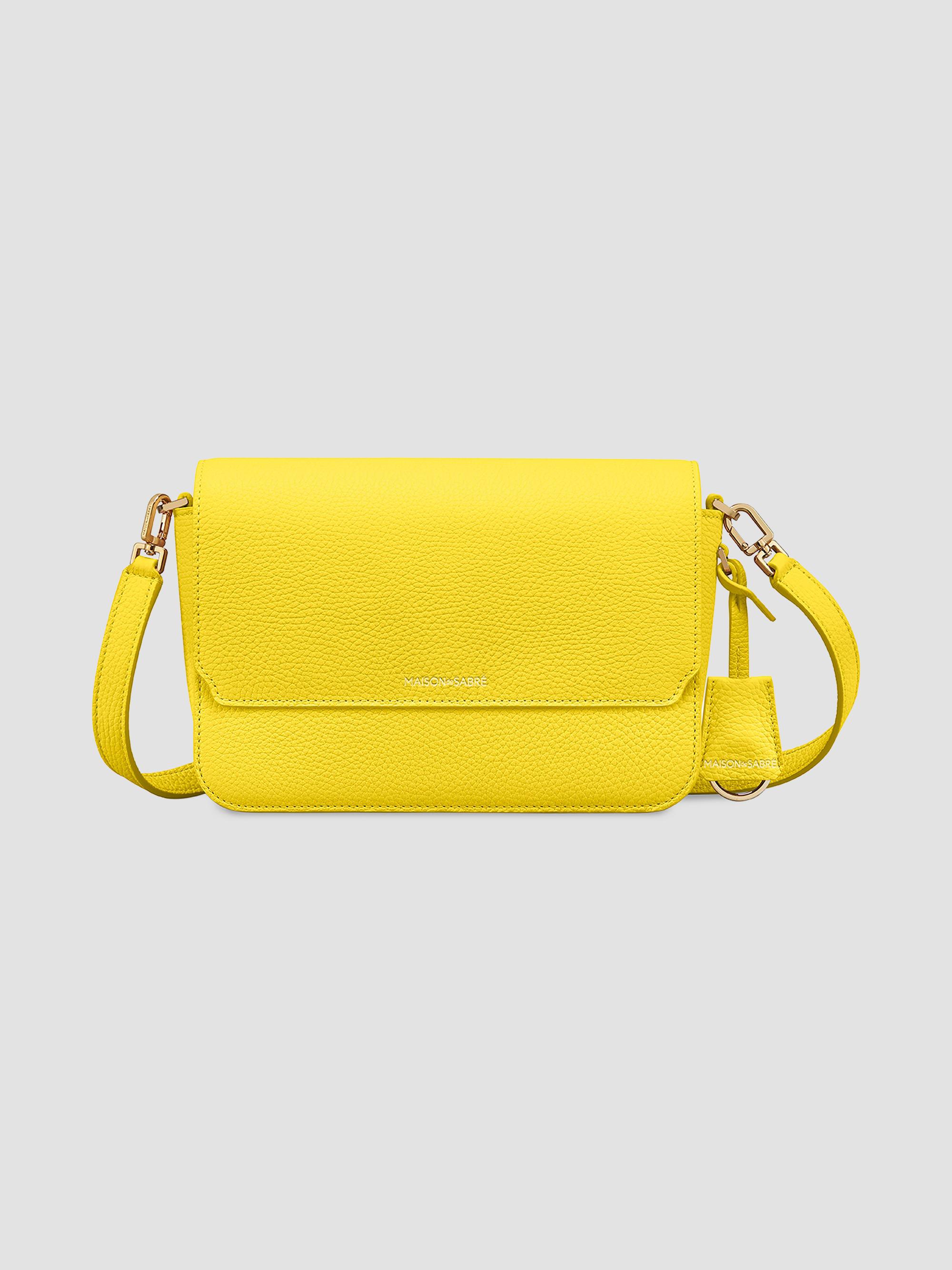 Maison de Sabre Women's  Leather Flap Shoulder Bag - Daisy Yellow | Thumbnail 7