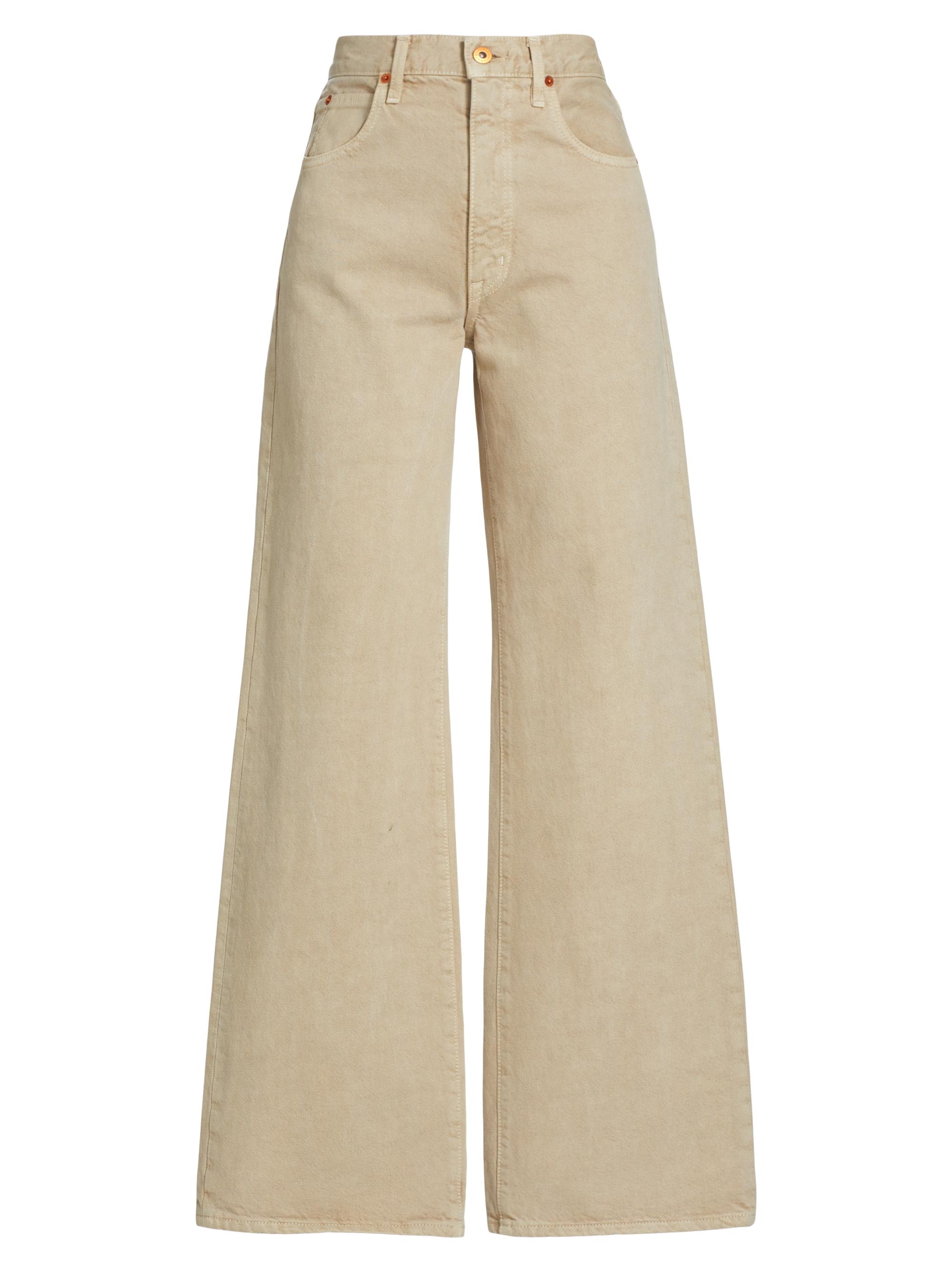 SLVRLAKE Women's Grace Wide-Leg Twill Pants - Pale Khaki