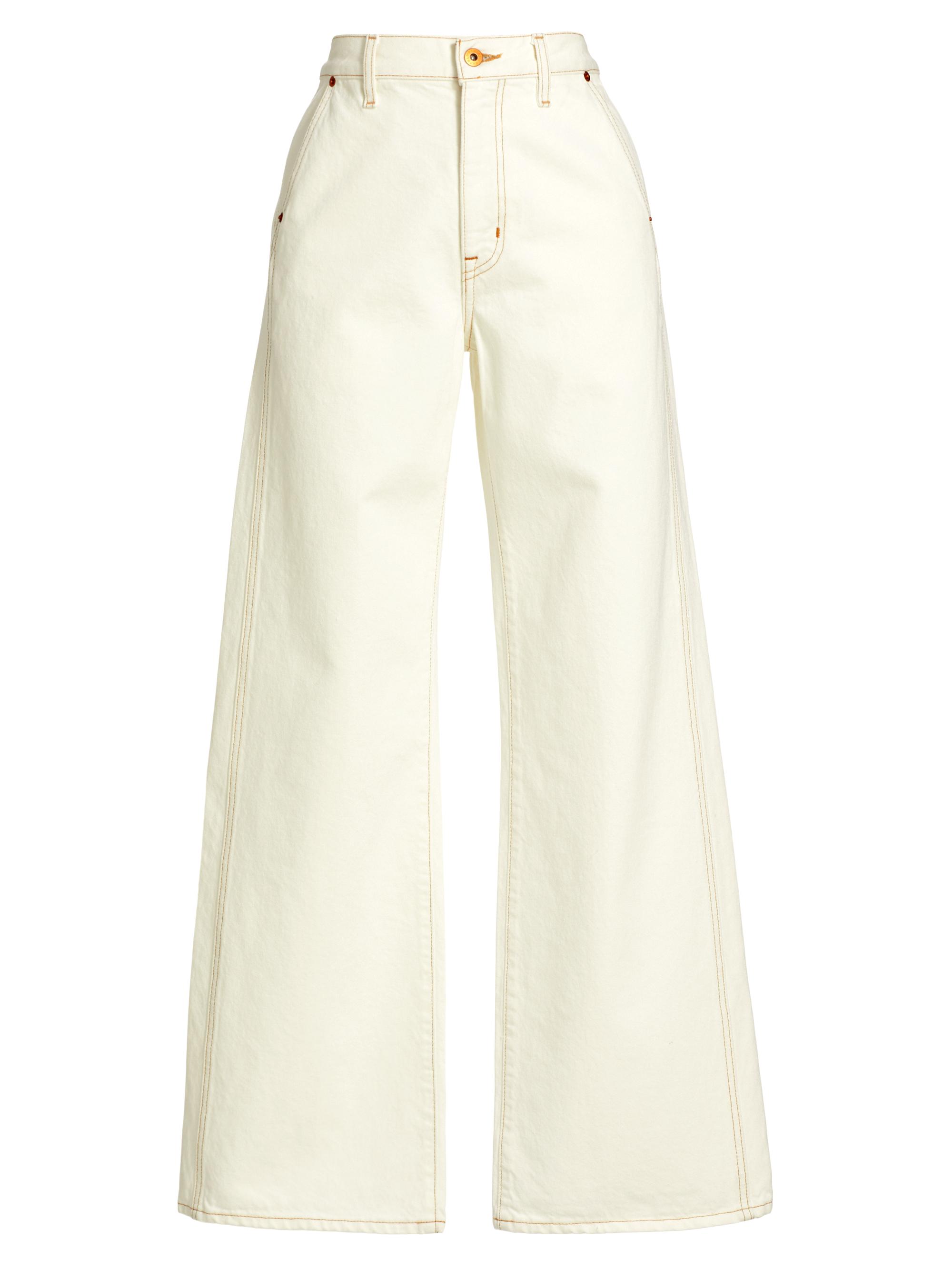SLVRLAKE Women's Grace Double Seam Wide-Leg Jeans - Natural White