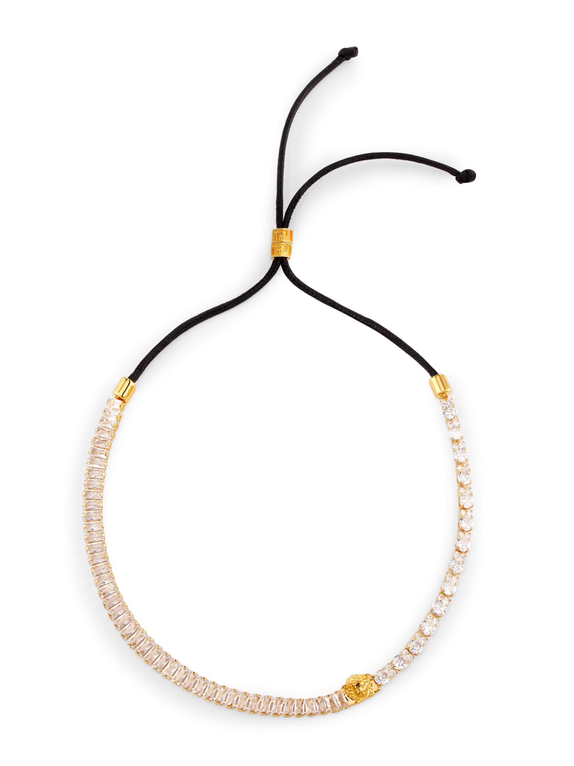 Versace Women's Goldtone & Glass Crystal Cord Necklace -  Gold Crystal Black