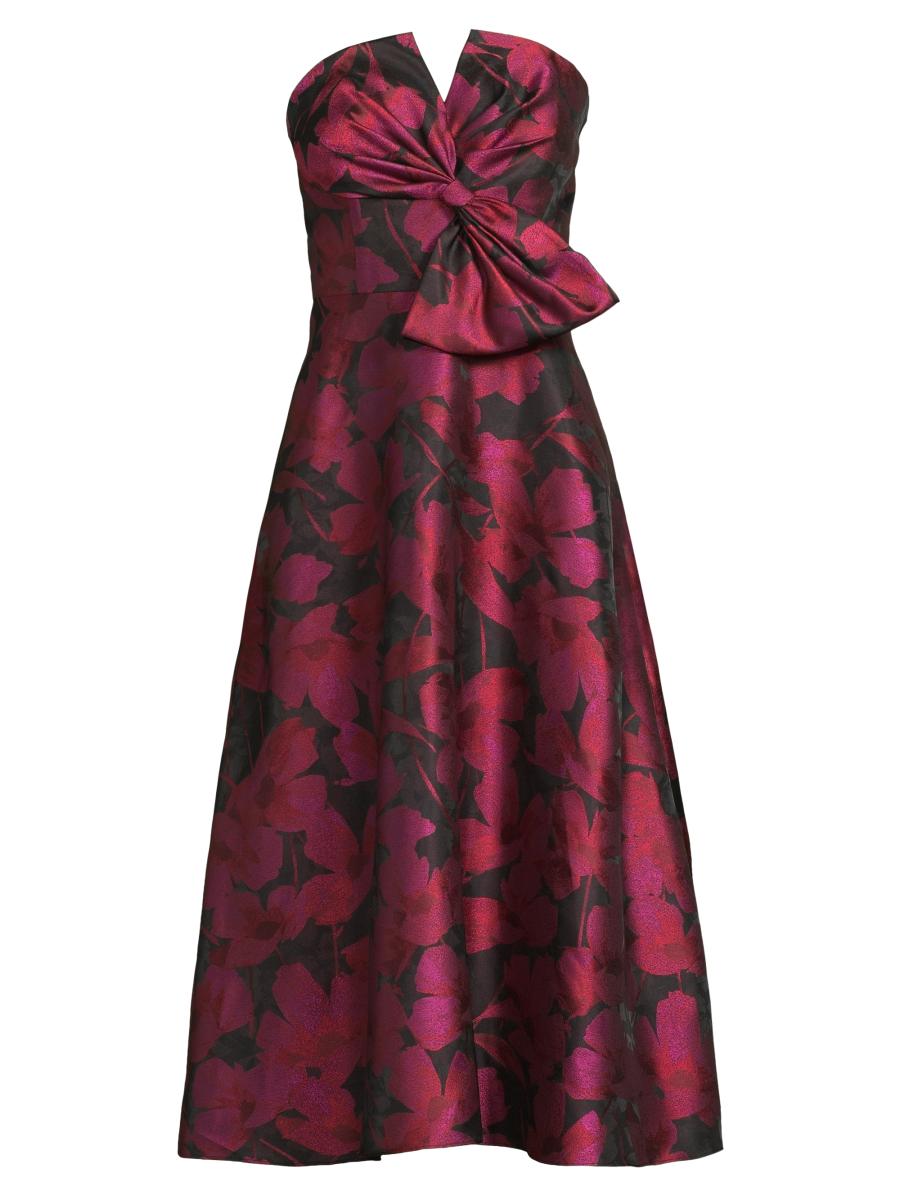 金タグ　Aidan Mattox　Flower　S〜Mサイズ Aidan Mattox Floral Jacquard Gown | Saks Fifth Avenue