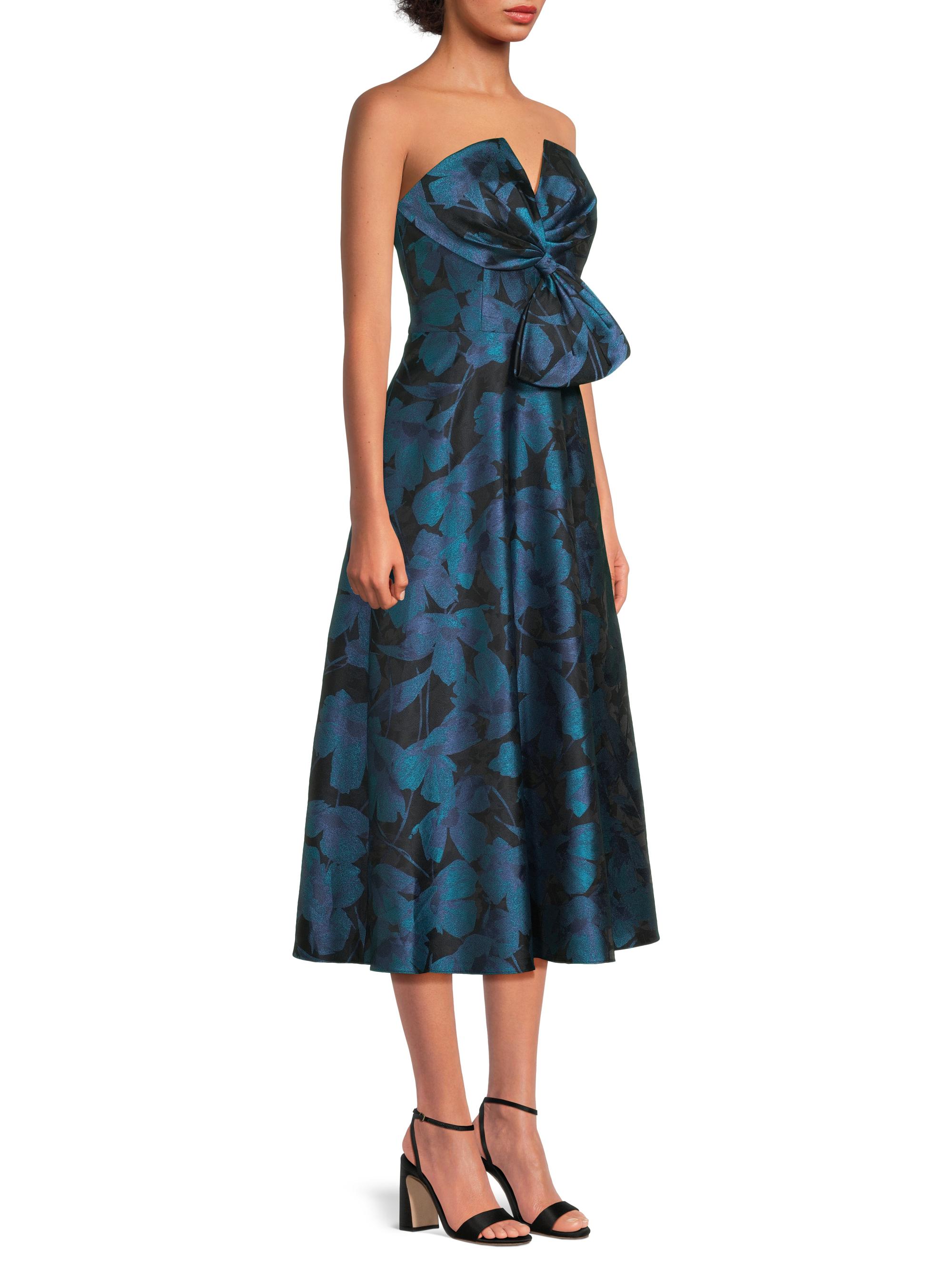 Aidan Mattox Floral Jacquard Midi-Dress | Saks Fifth Avenue