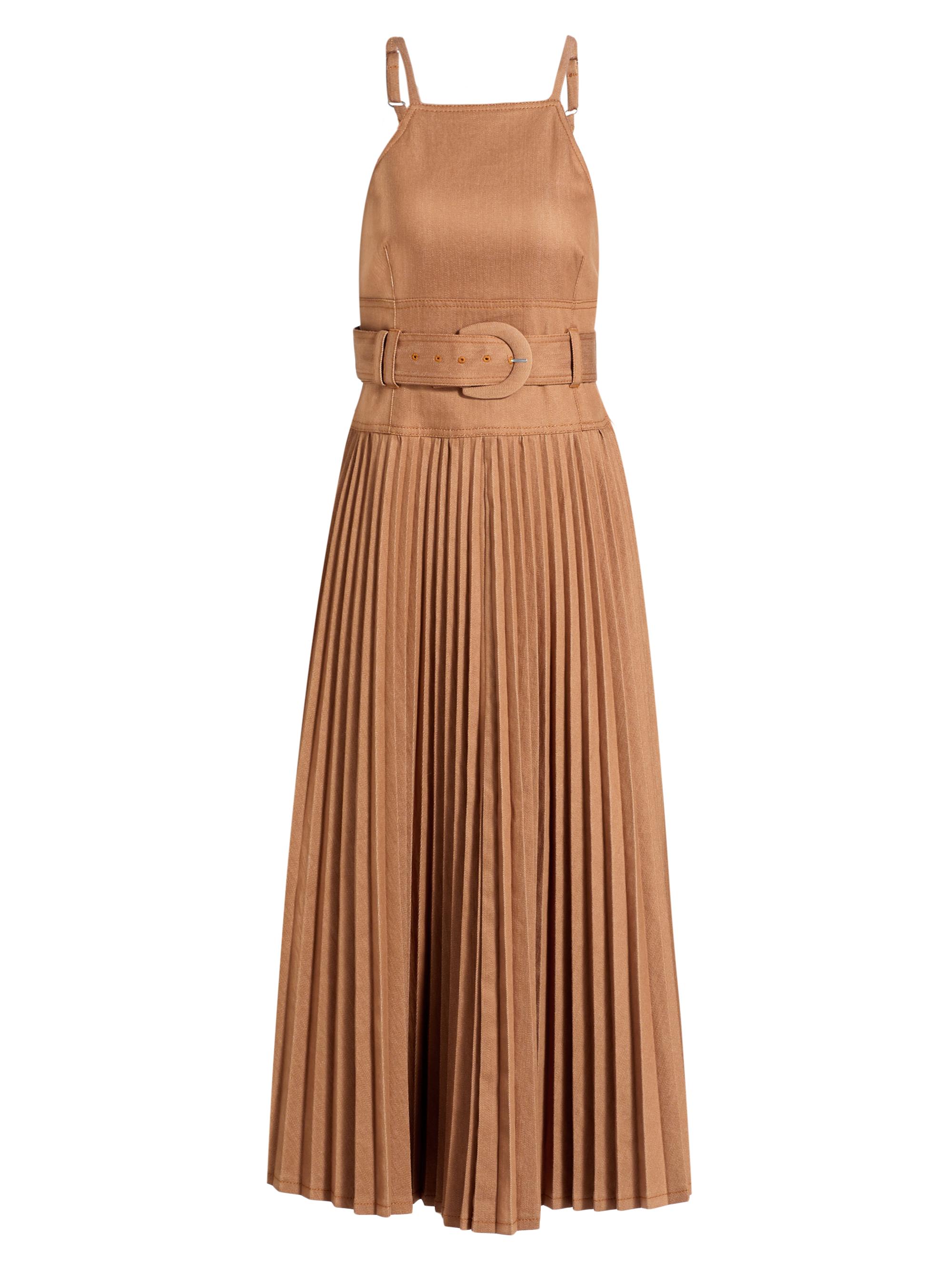 CINQ A SEPT Women's Kami Pleated Midi-Dress - Cocoa