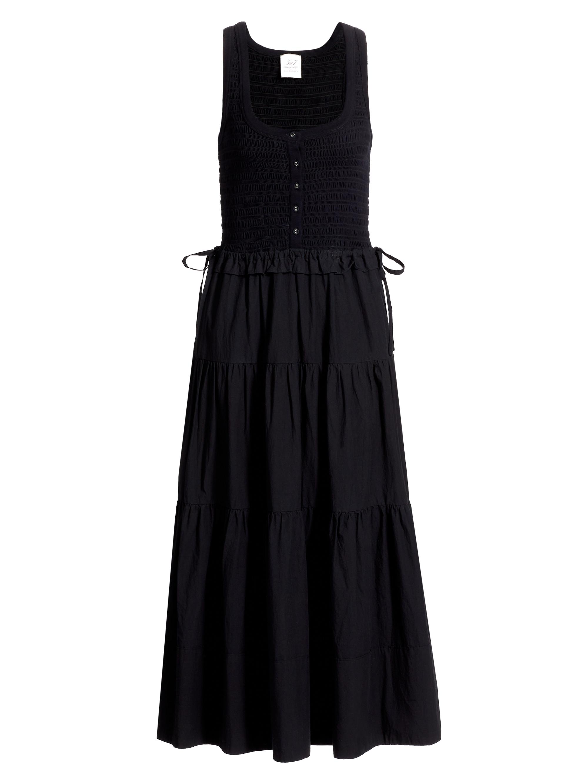 CINQ A SEPT Women's Hali Smocked Midi-Dress - Black
