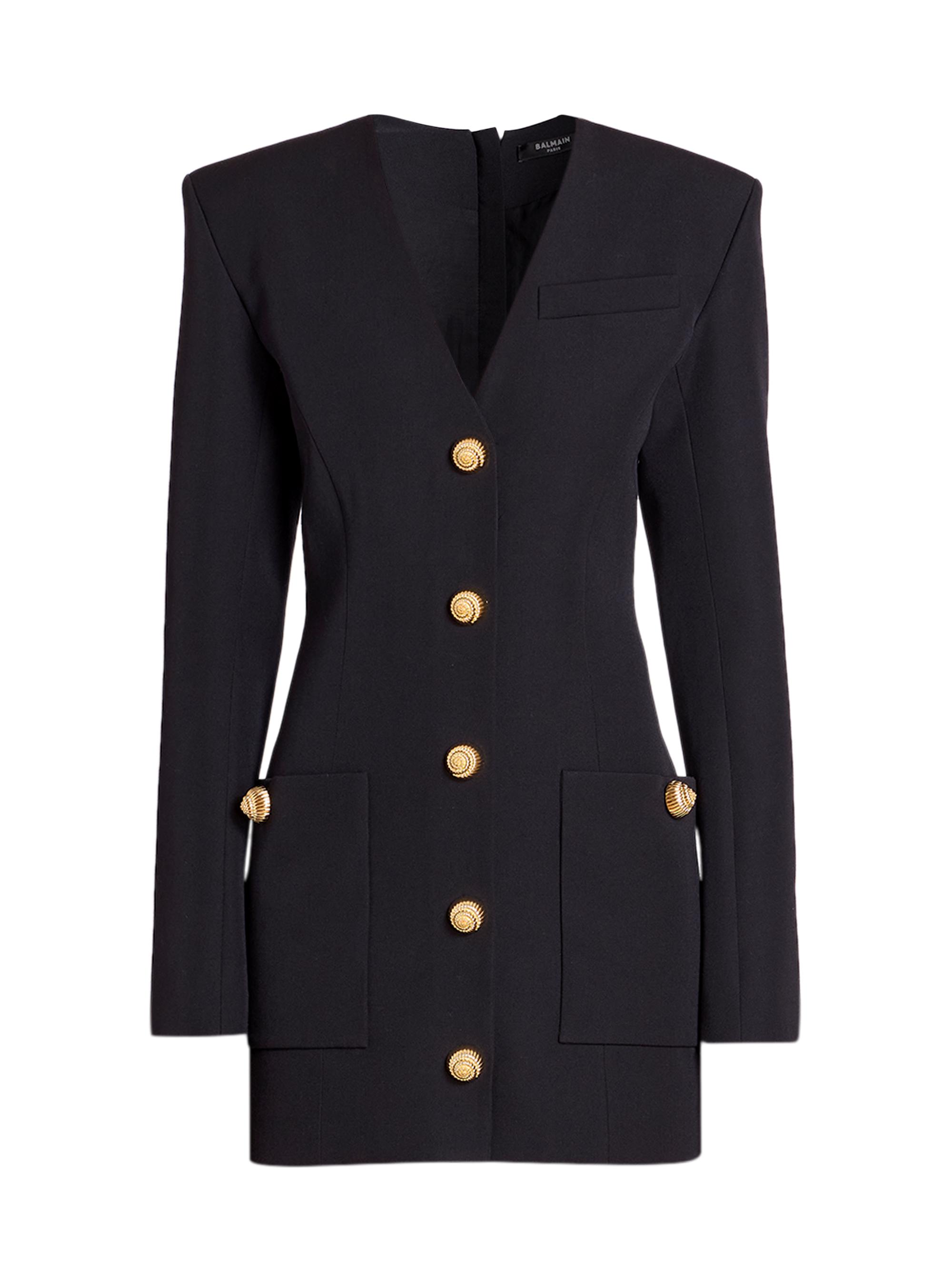 美品 BALMAIN バルマン エンブレムボタン タイトスカート ブラック 美