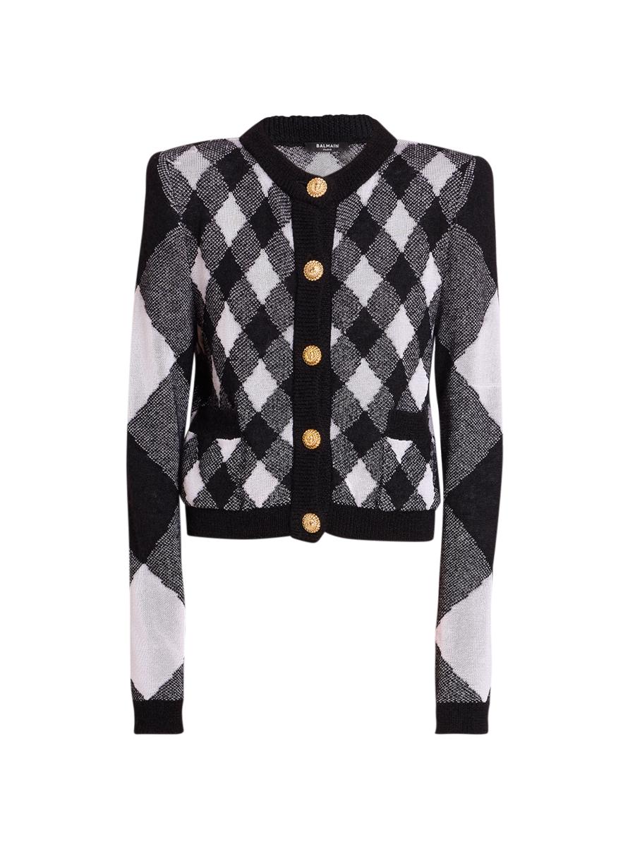 カーディガン BAL JACQUARD RAMIE CARDIGAN BAL JACQUARD RAMIE CARDIGAN Crewneck