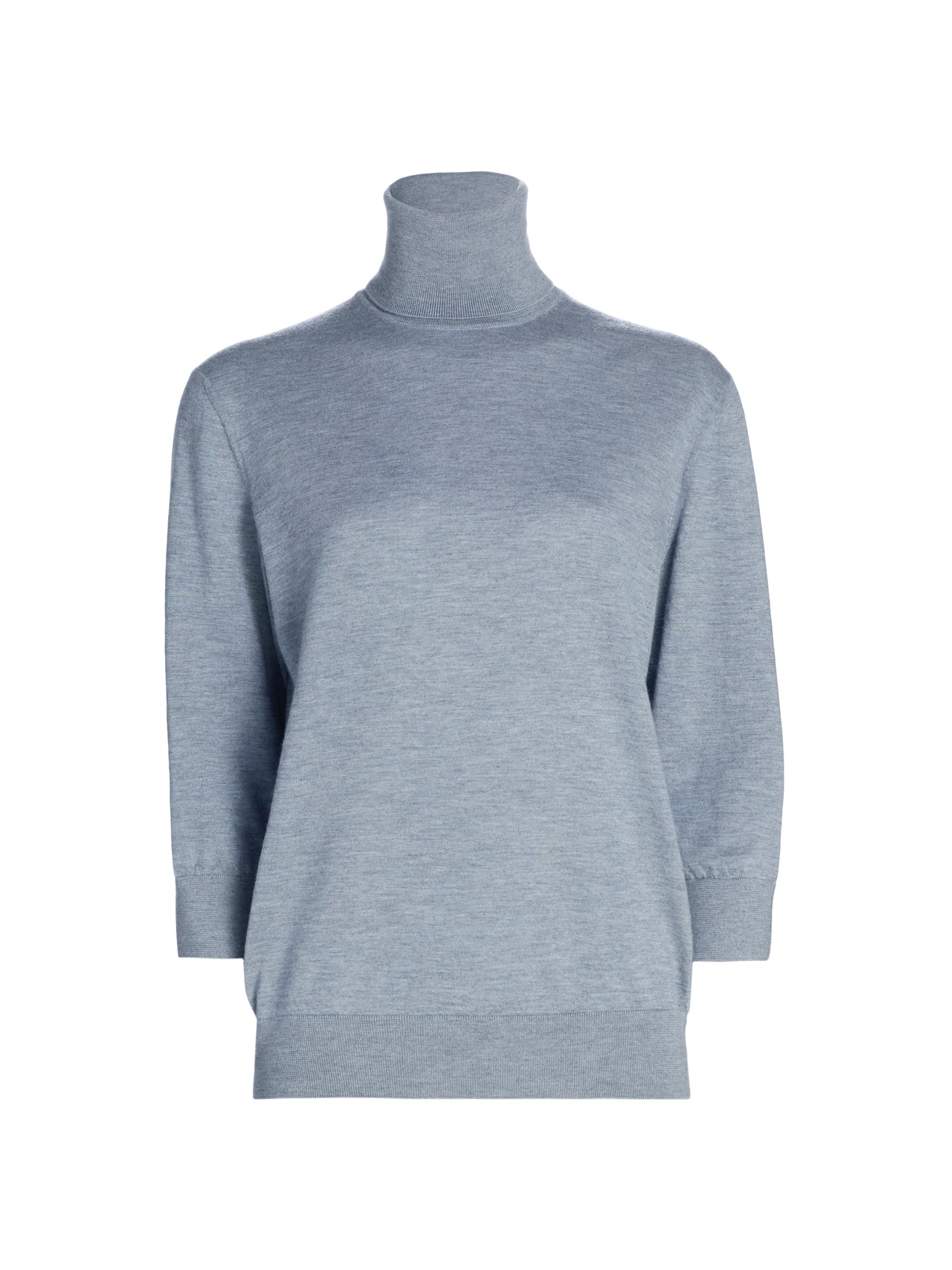 The Row Women's Hevos Cashmere Turtleneck Sweater - Chambray Melange