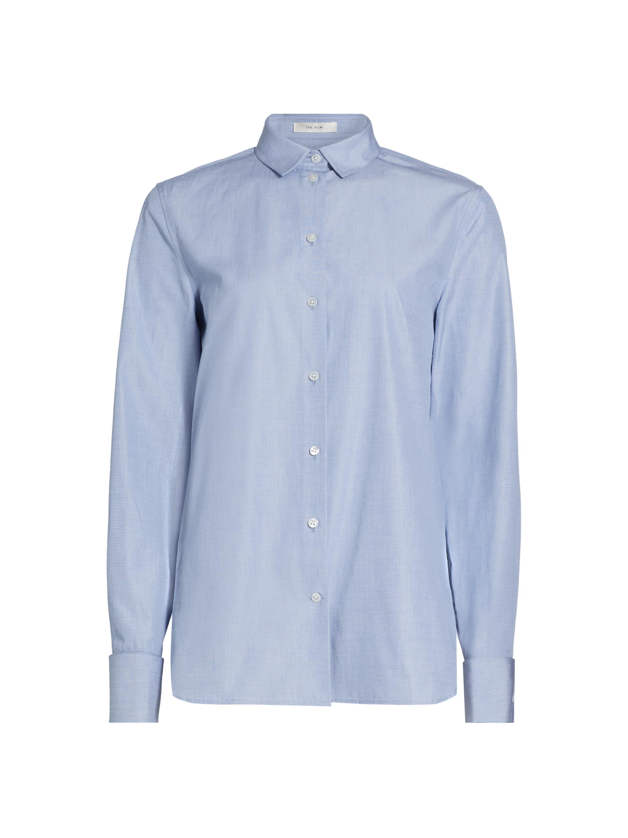 The Row Women's Metis Cotton Shirt - Steel Blue