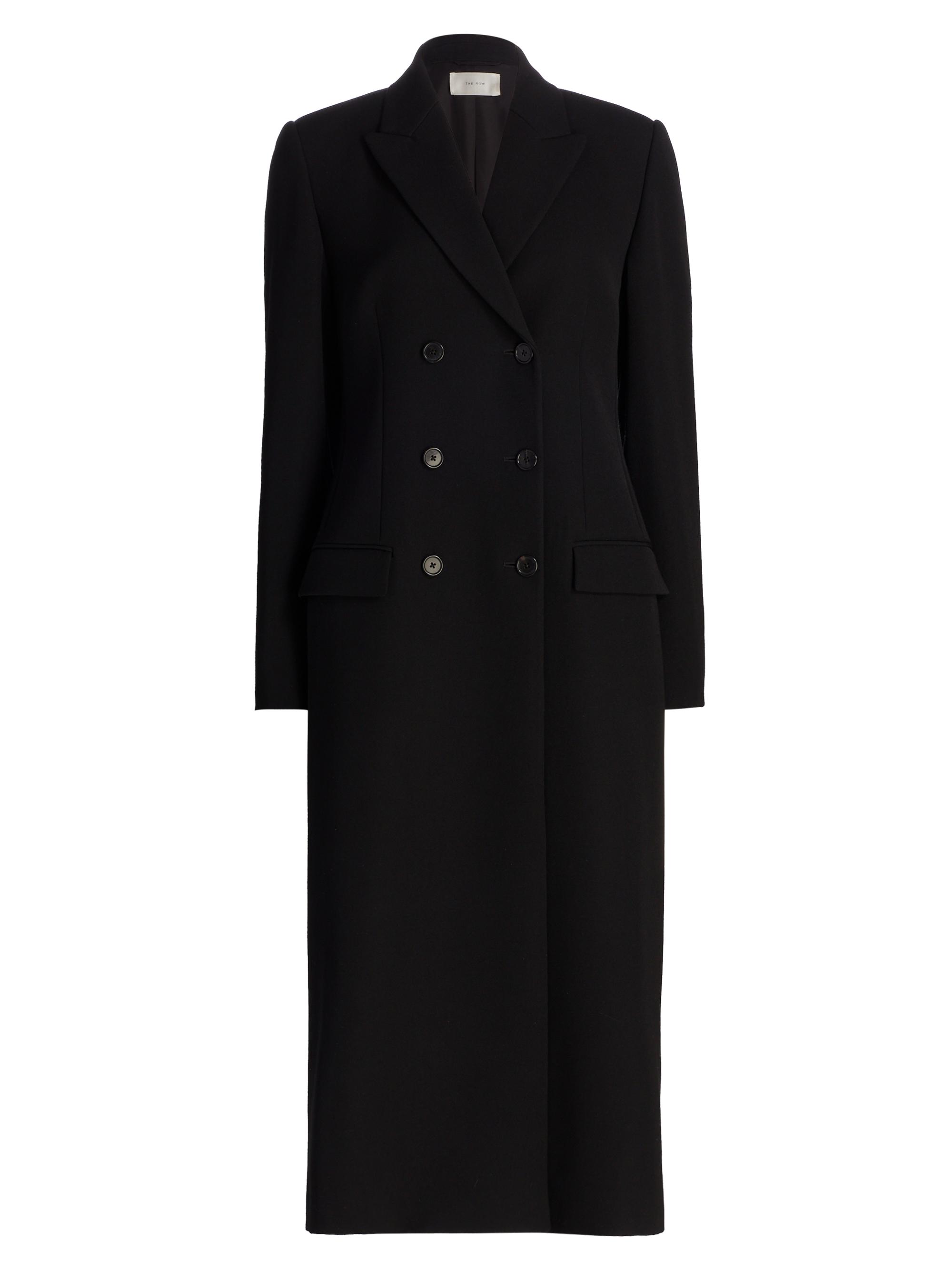The Row Women's Woody Wool Double-Breasted Coat - Black