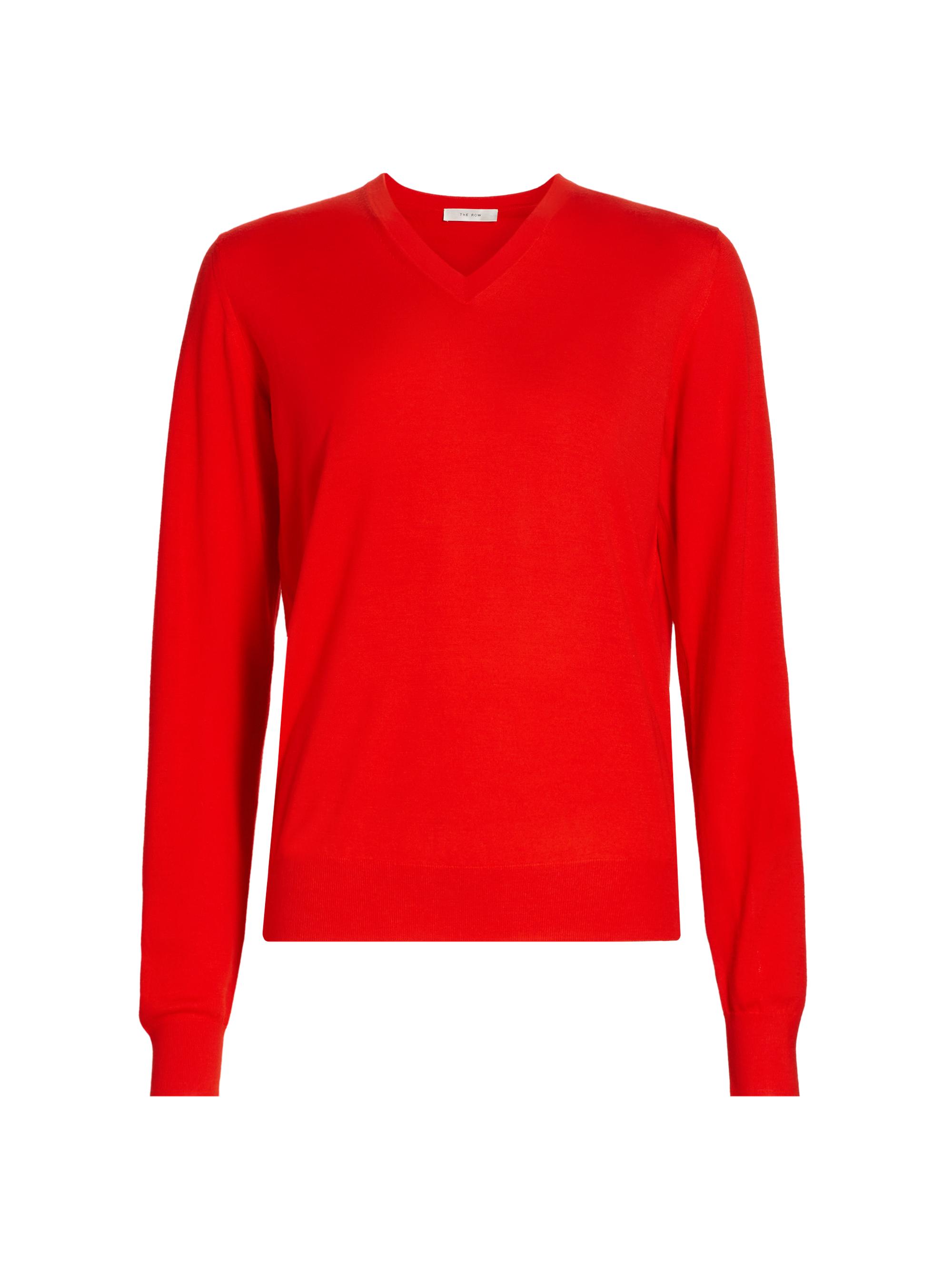 The Row Women's Haius Wool V-Neck Top - Fire Truck