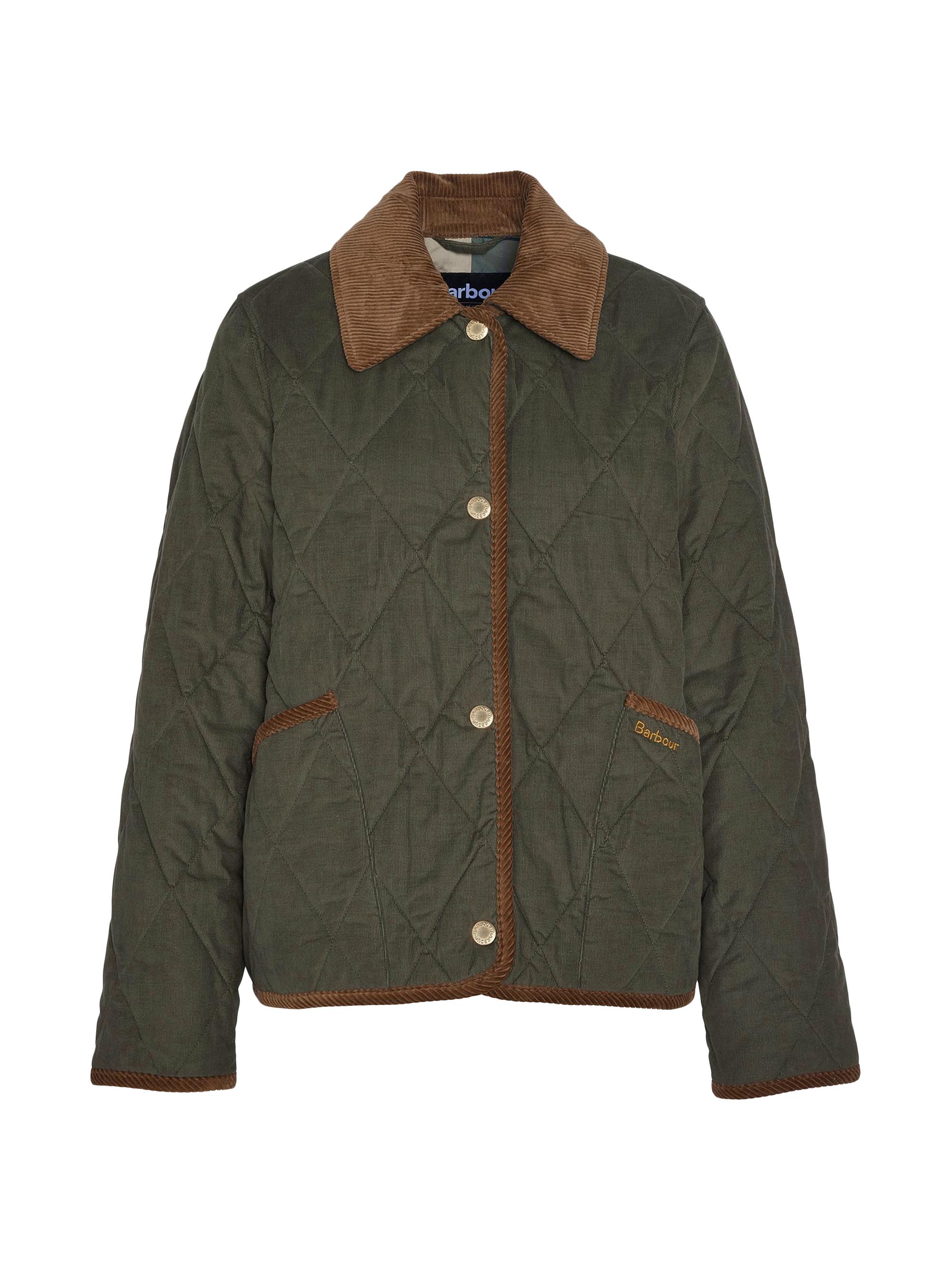 Barbour Women's Emilia Quilted Coat - Dark Navy Sky Dress Tartan