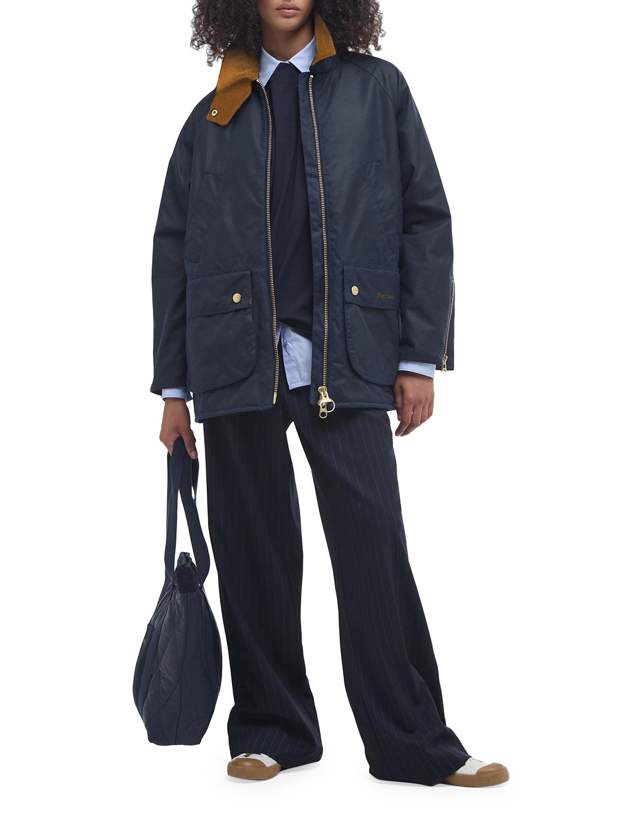 Barbour Women's Esther Waxed Cotton Jacket - Royal Navy Dress Tartan