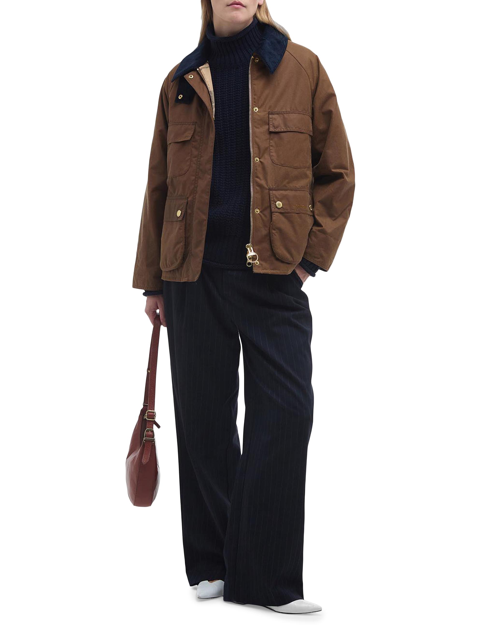 Barbour Women's Ruth Waxed Cotton Jacket - Tan Dress Tartan