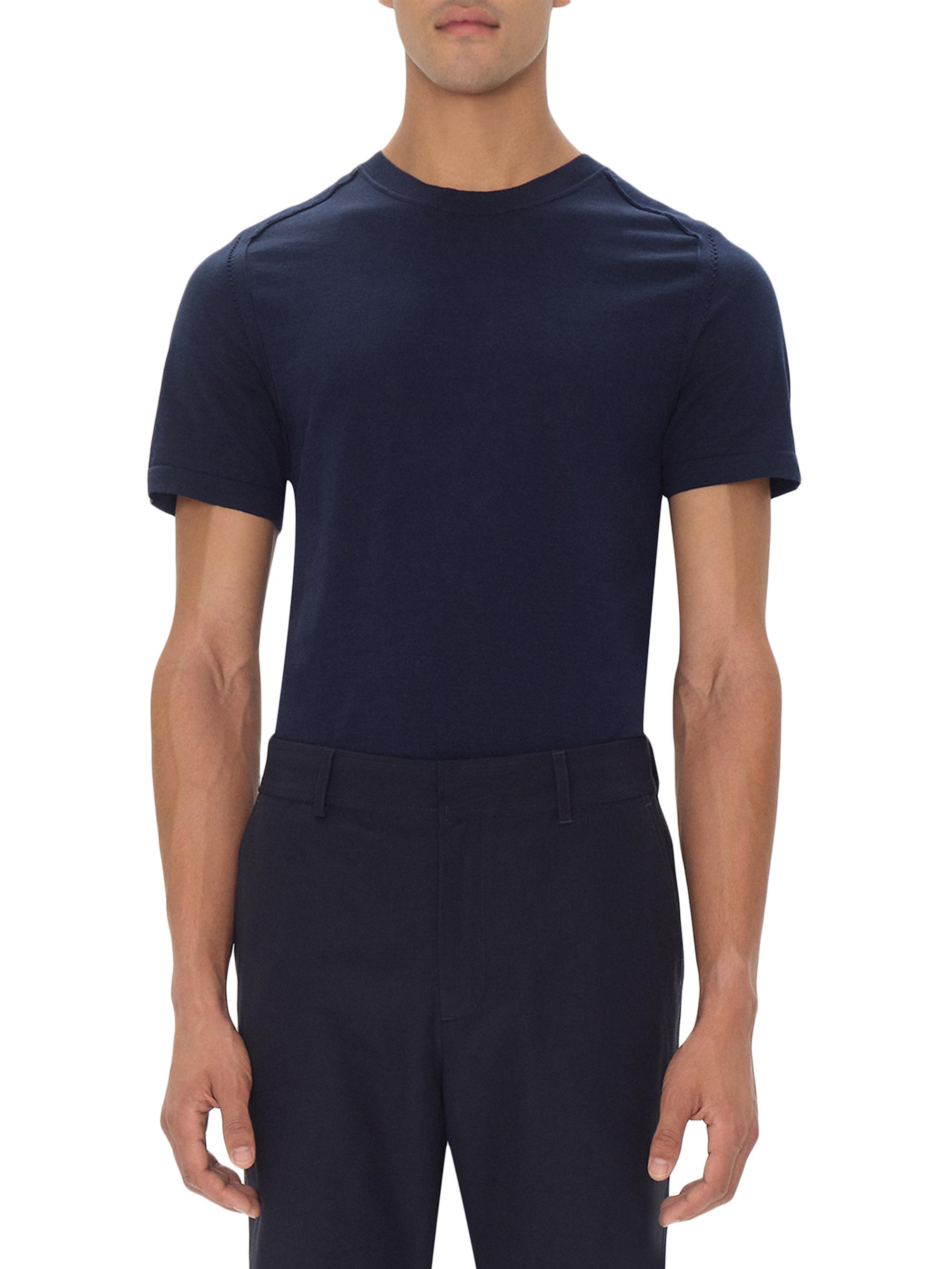 SIMKHAI Men's Kellyn Cotton Crewneck T-Shirt - Midnight