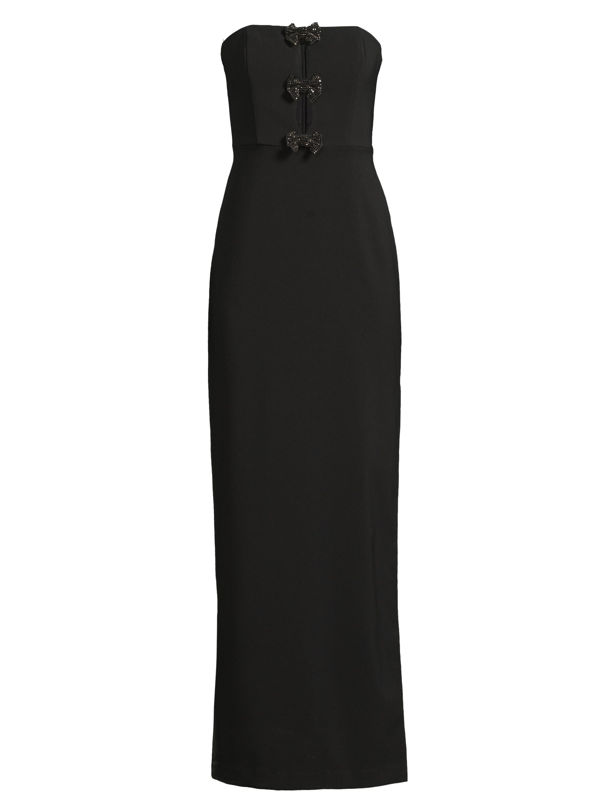 Liv Foster Women's Crepe Strapless Column Gown - Black