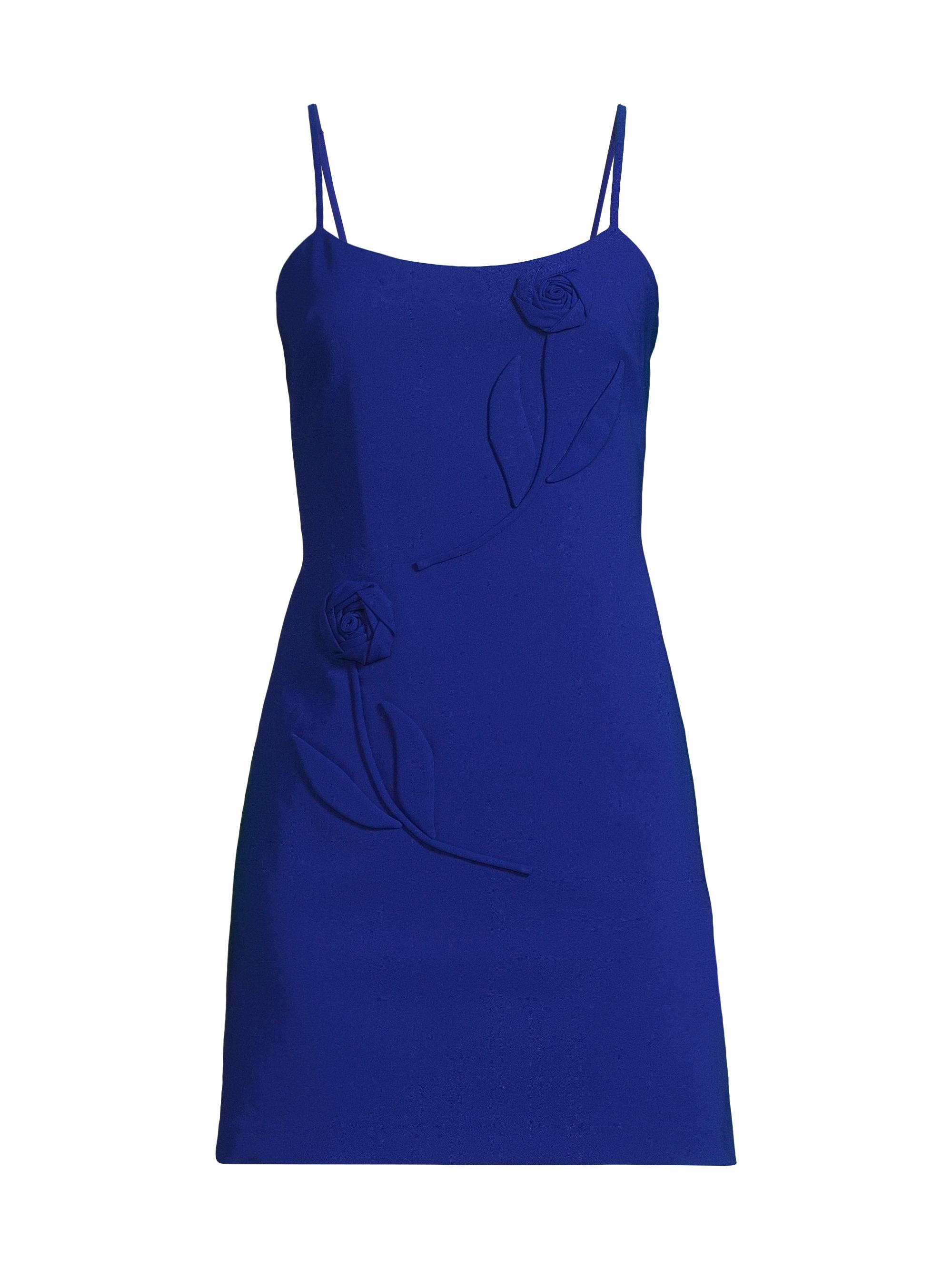 Liv Foster Women's Floral Crepe Sleeveless Minidress - Royal Sapphire