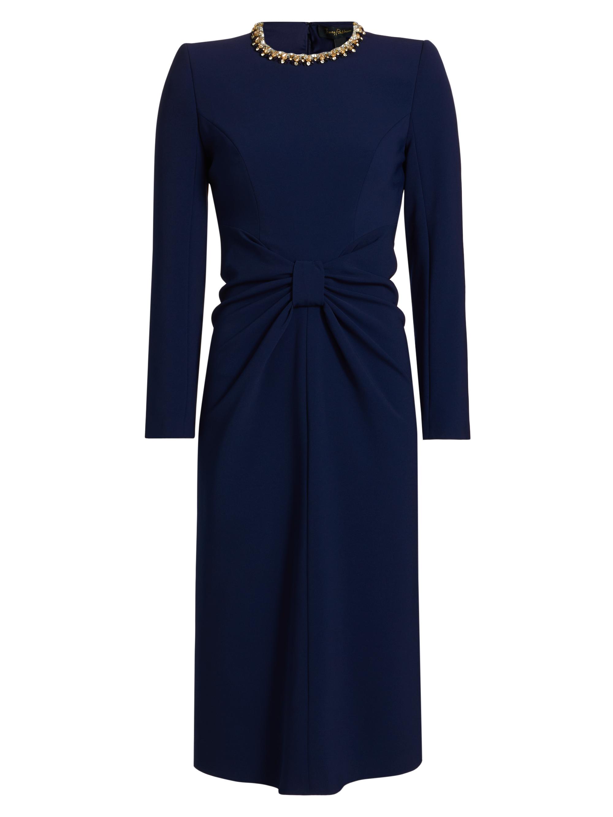 Jenny Packham Women's Sunday Embellished Neck Tie Midi-Dress - Midnight Kiss