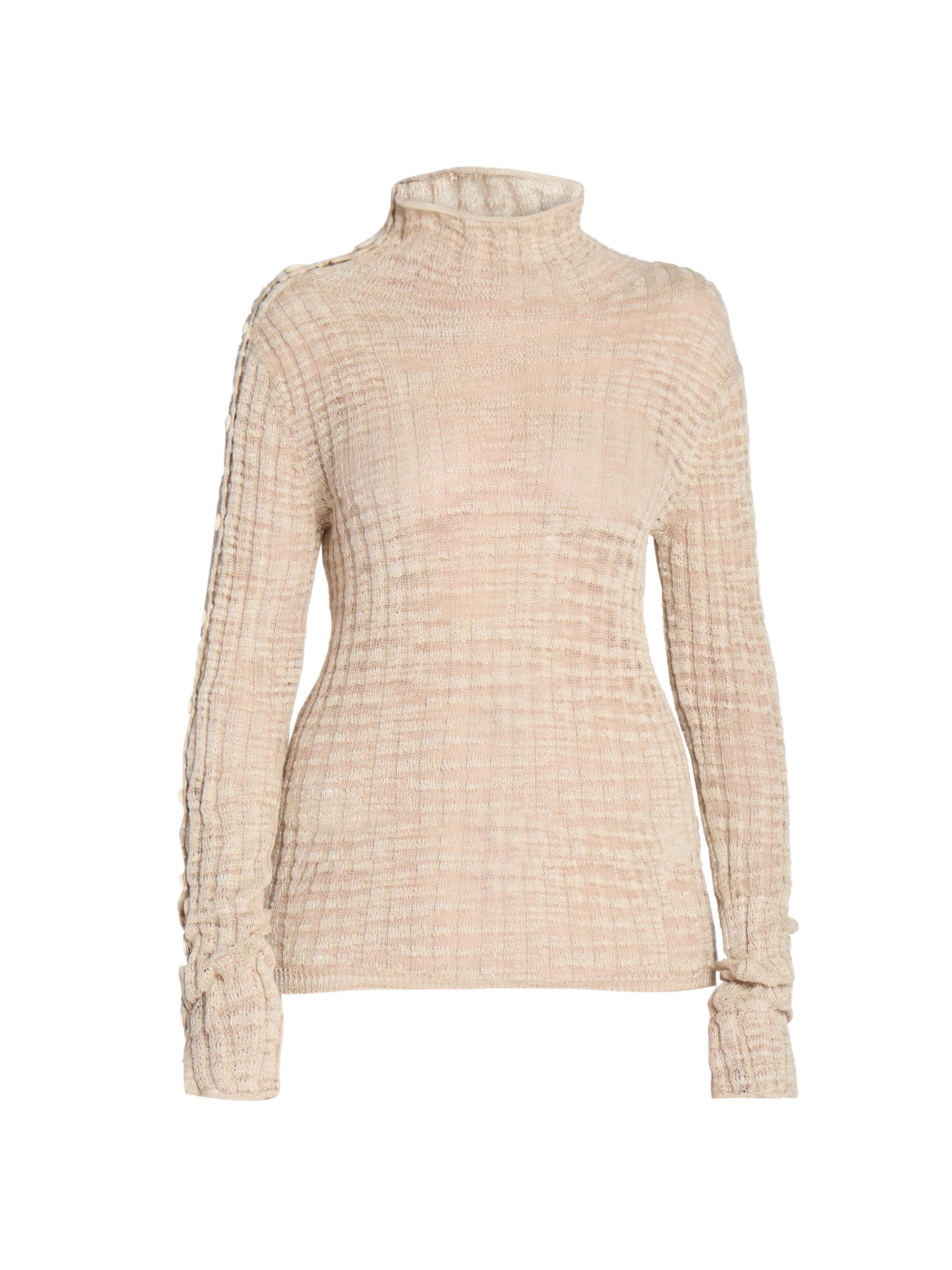 Acne Studios Women's Kemen Slub Linen-Blend Top - Beige