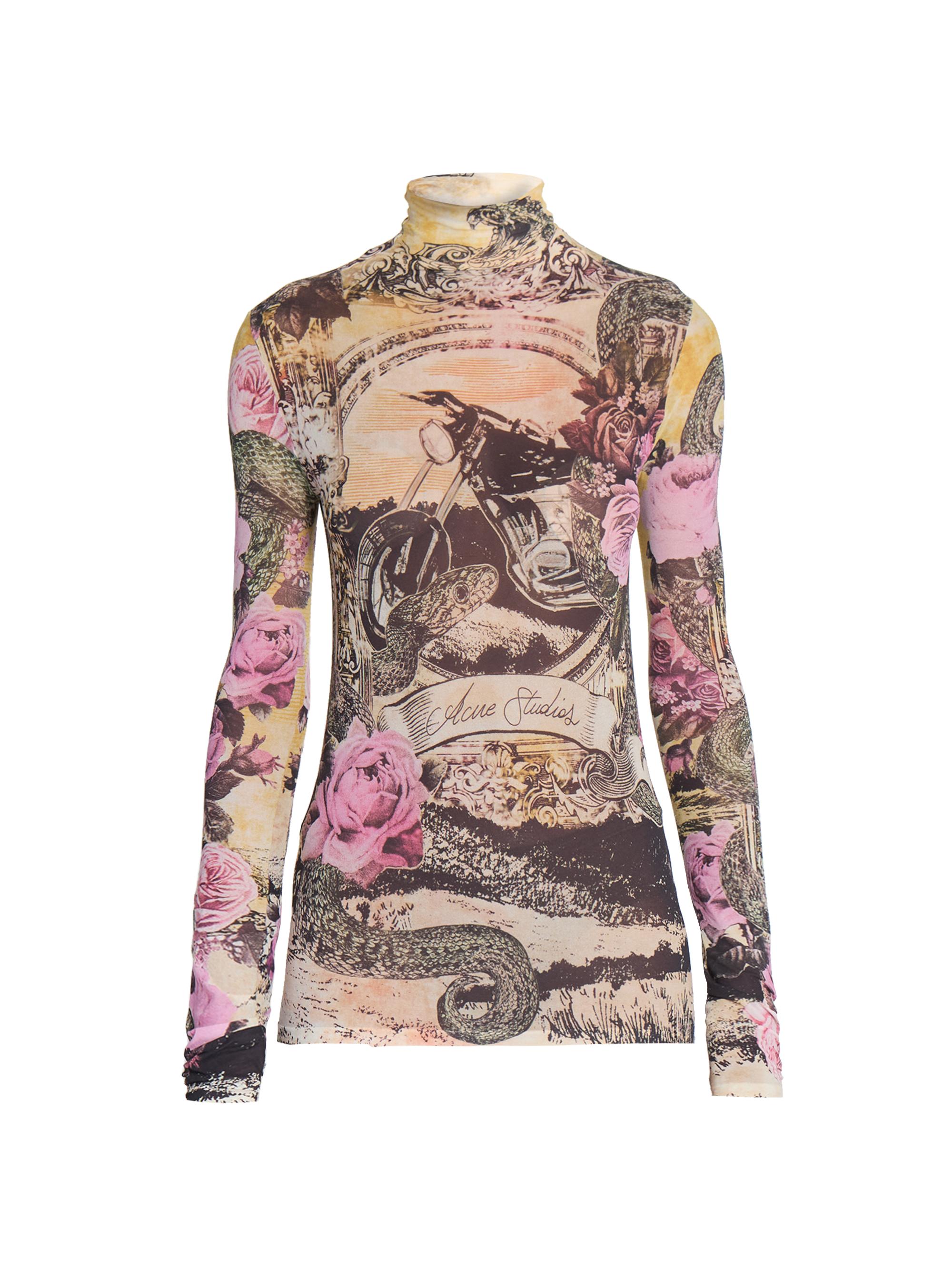 Acne Studios Women's Denise Moto Frame Top - Pink Multi