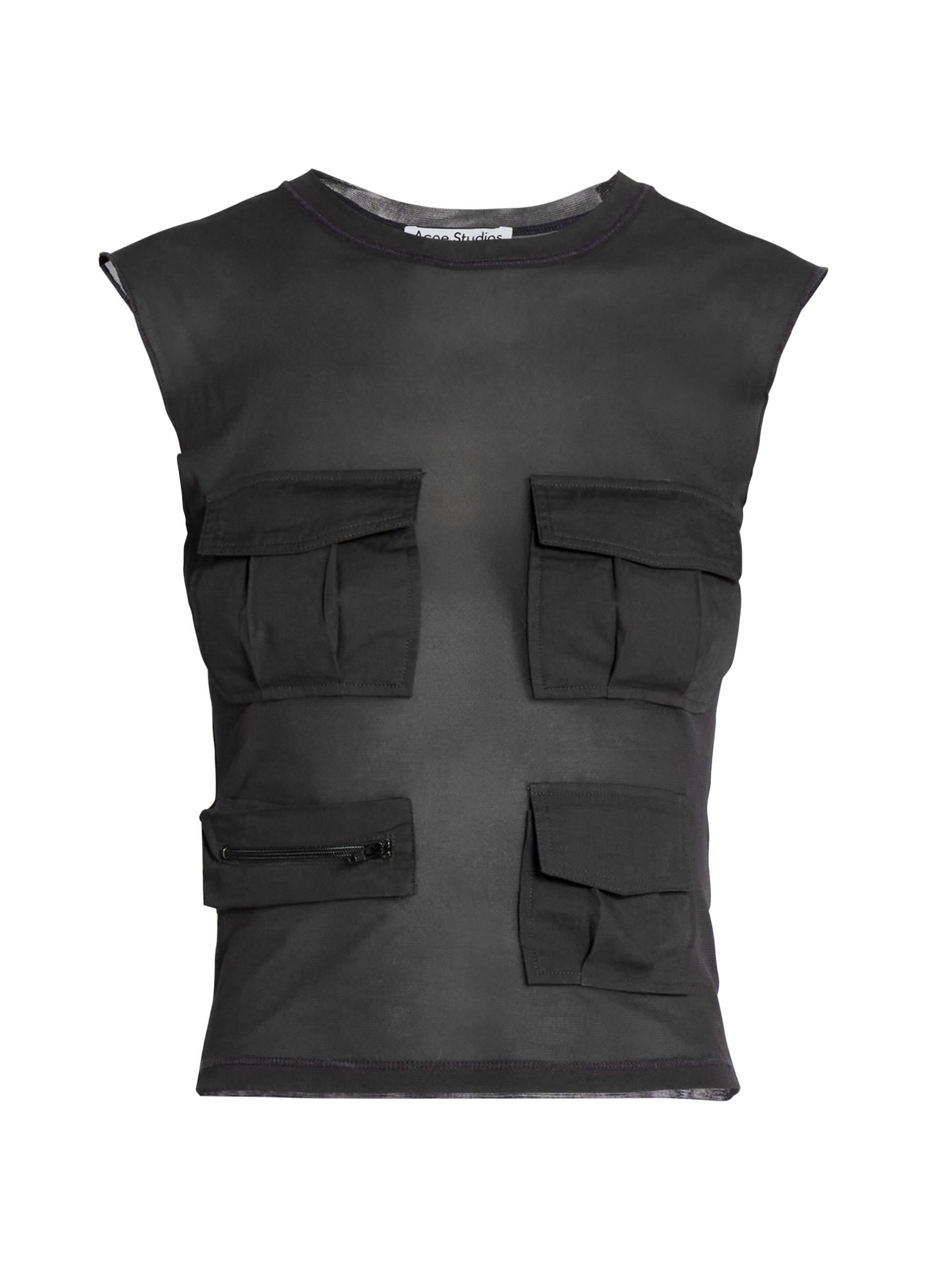 Acne Studios Women's Ecargo Cargo Pocket Top - Anthracite Grey