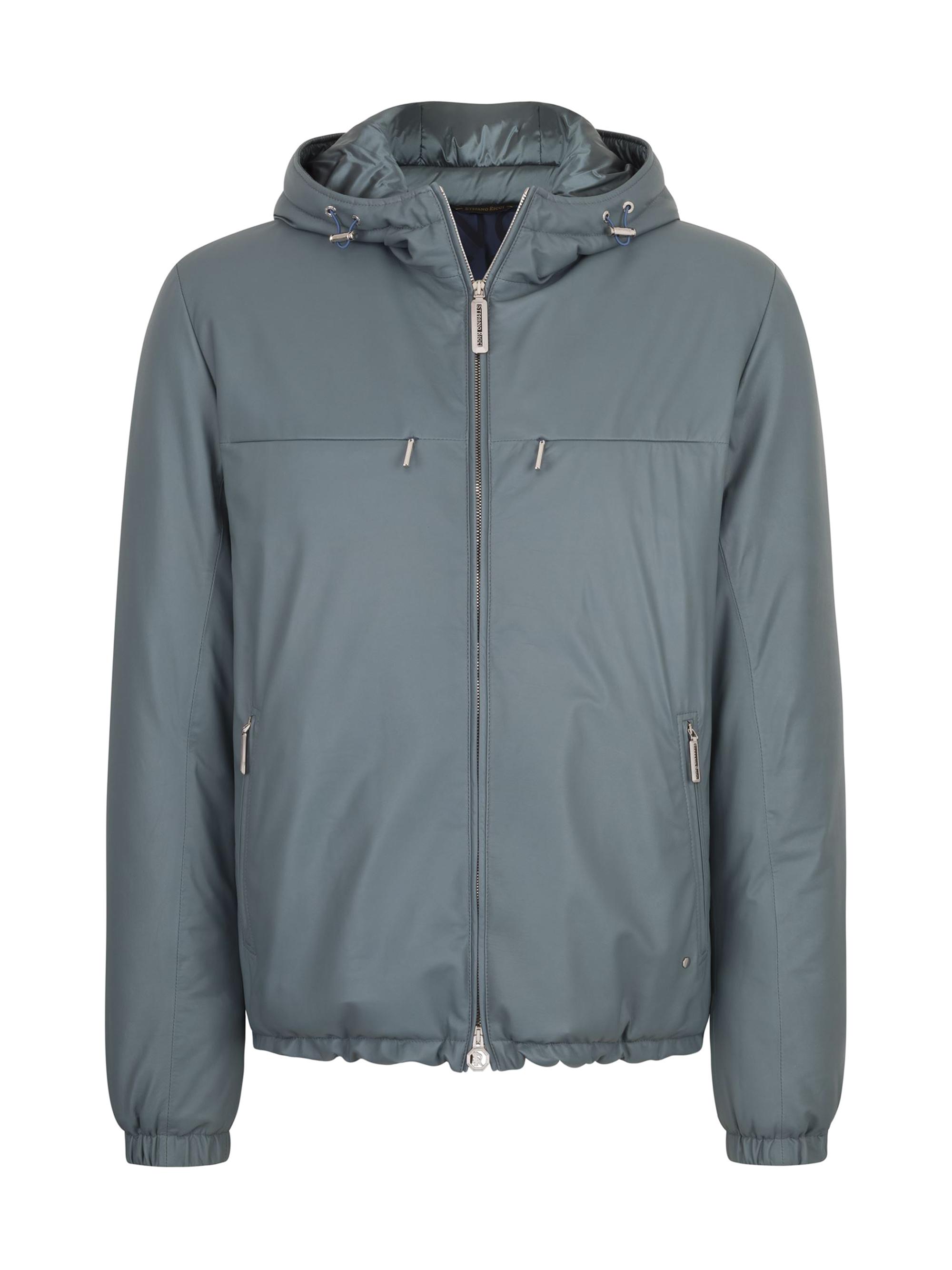 Stefano Ricci Men's Calfskin Leather Hooded Blouson - Bright Green