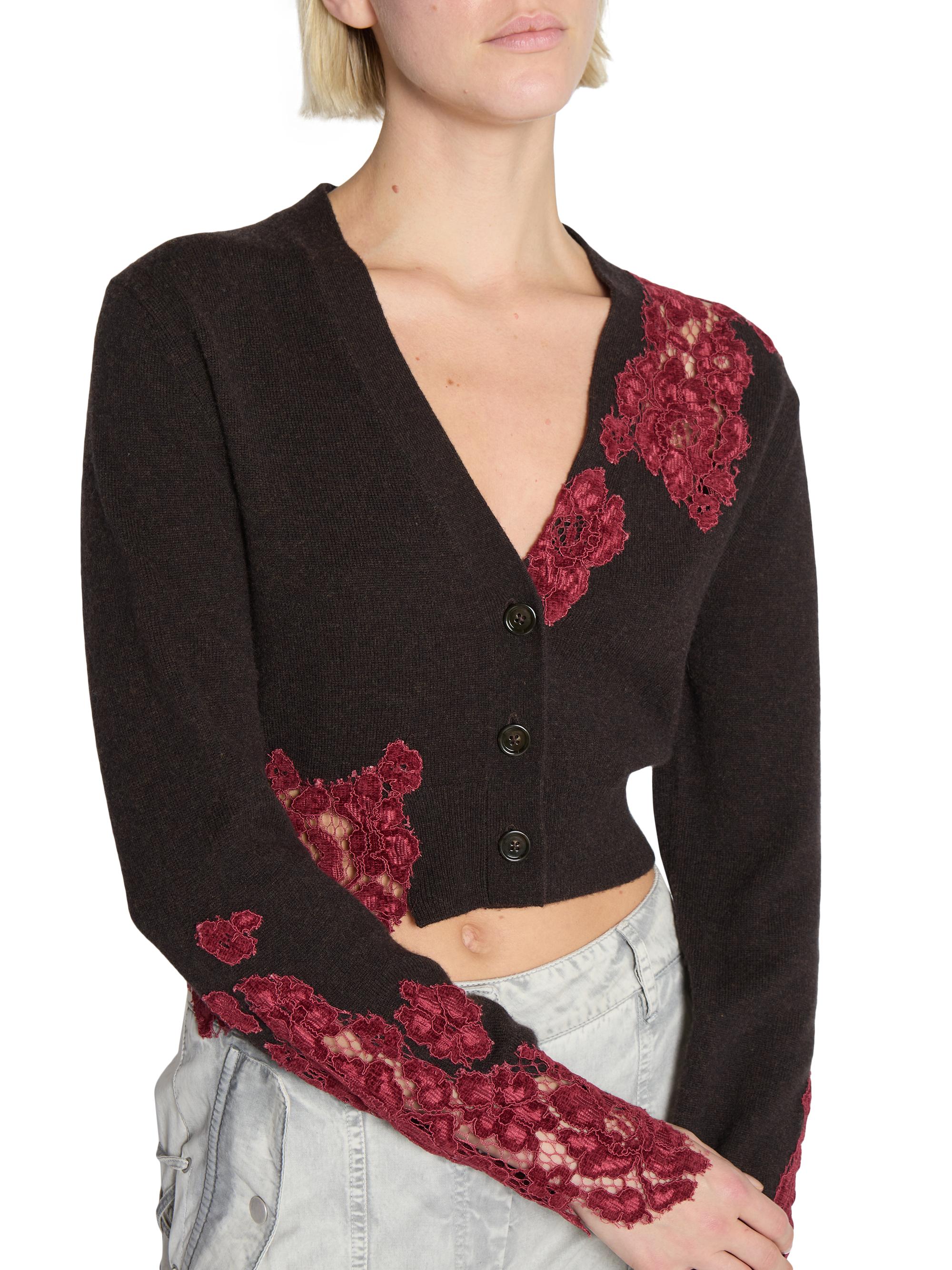 Acne Studios Klarus Lace Inset Cardigan | Saks Fifth Avenue