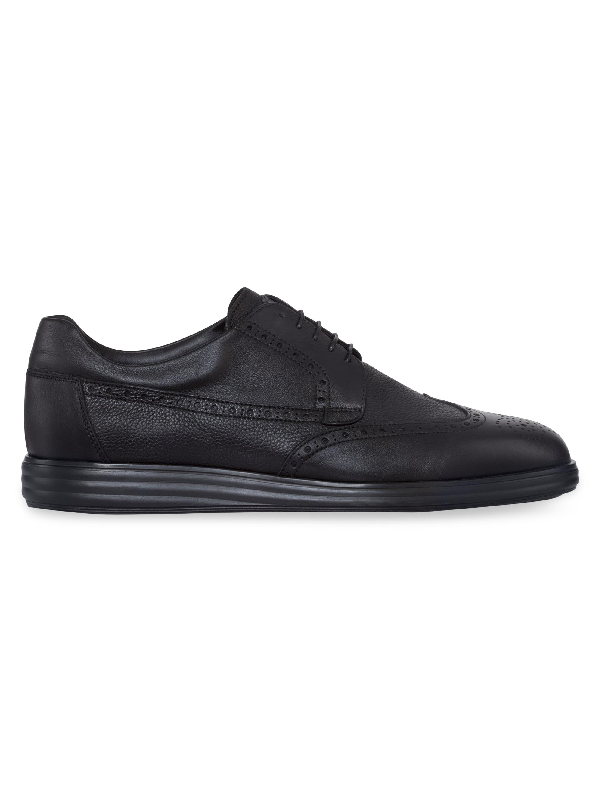 Stefano Ricci Men's Derby Brogue Shoes in Calfskin Leather - Black
