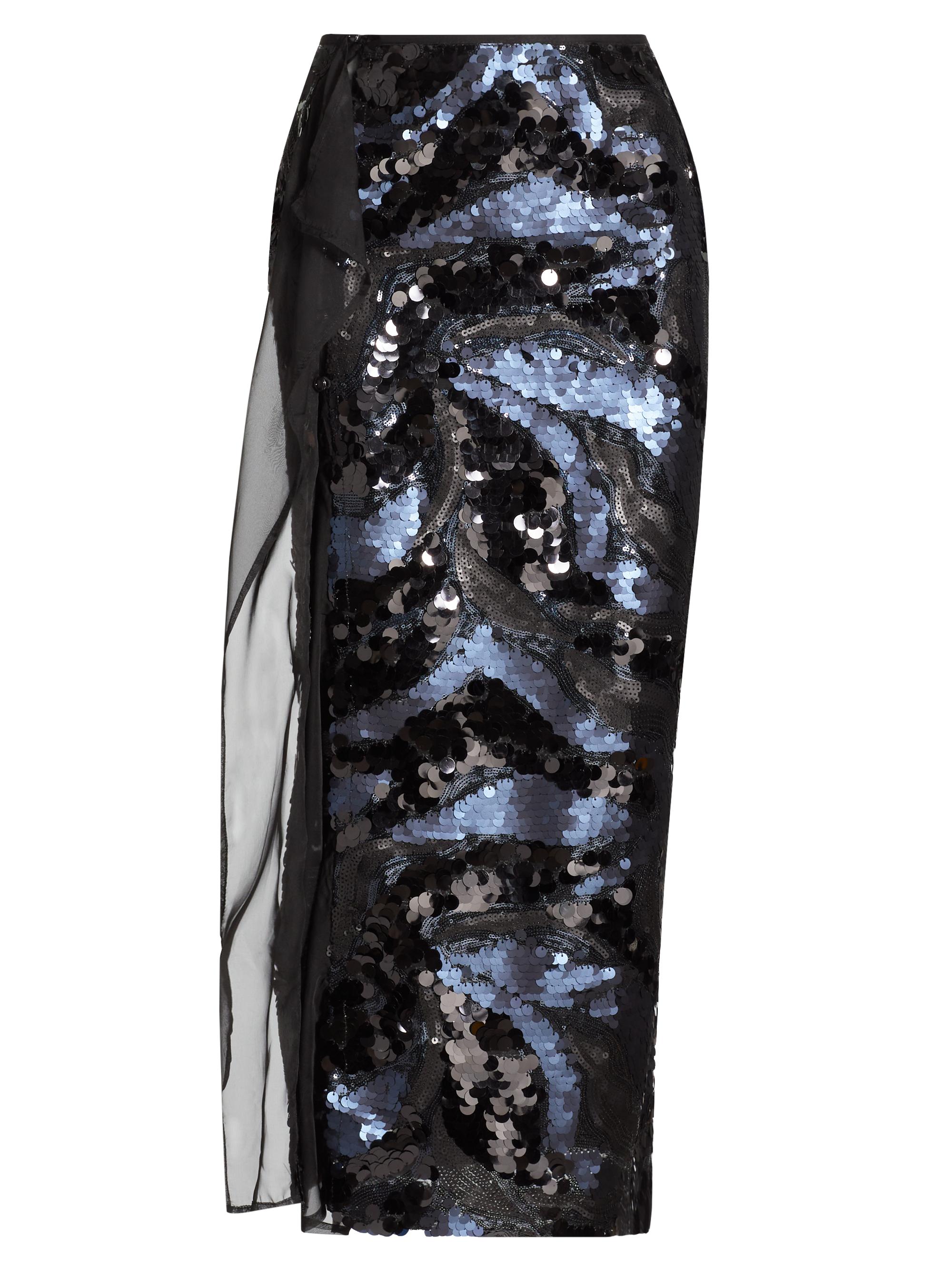 Sabina Musáyev Women's Stradala Gradient Sequin Skirt - Navy