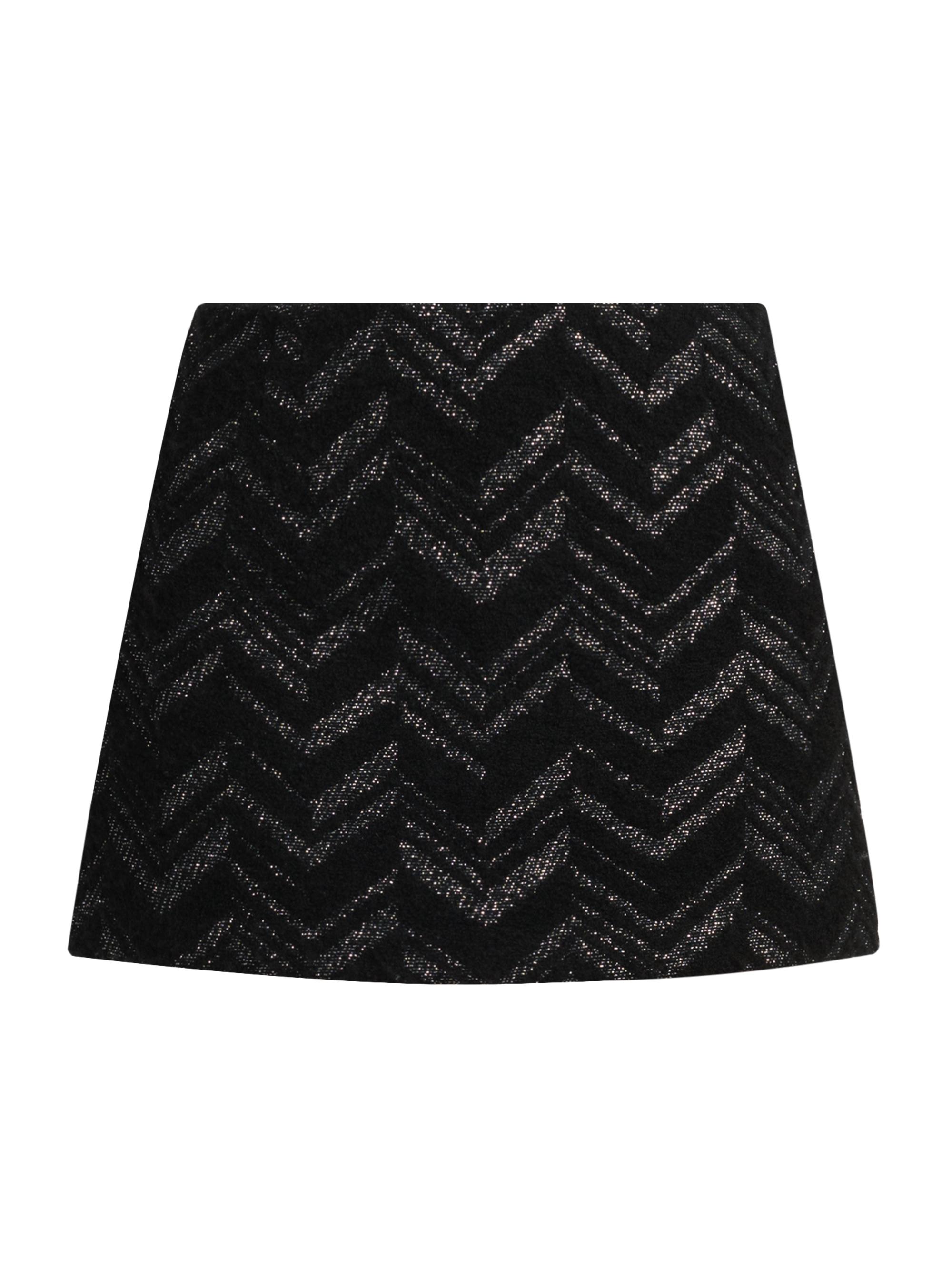 Missoni Women's Chevron Cotton-Blend Miniskirt - Black And Silver