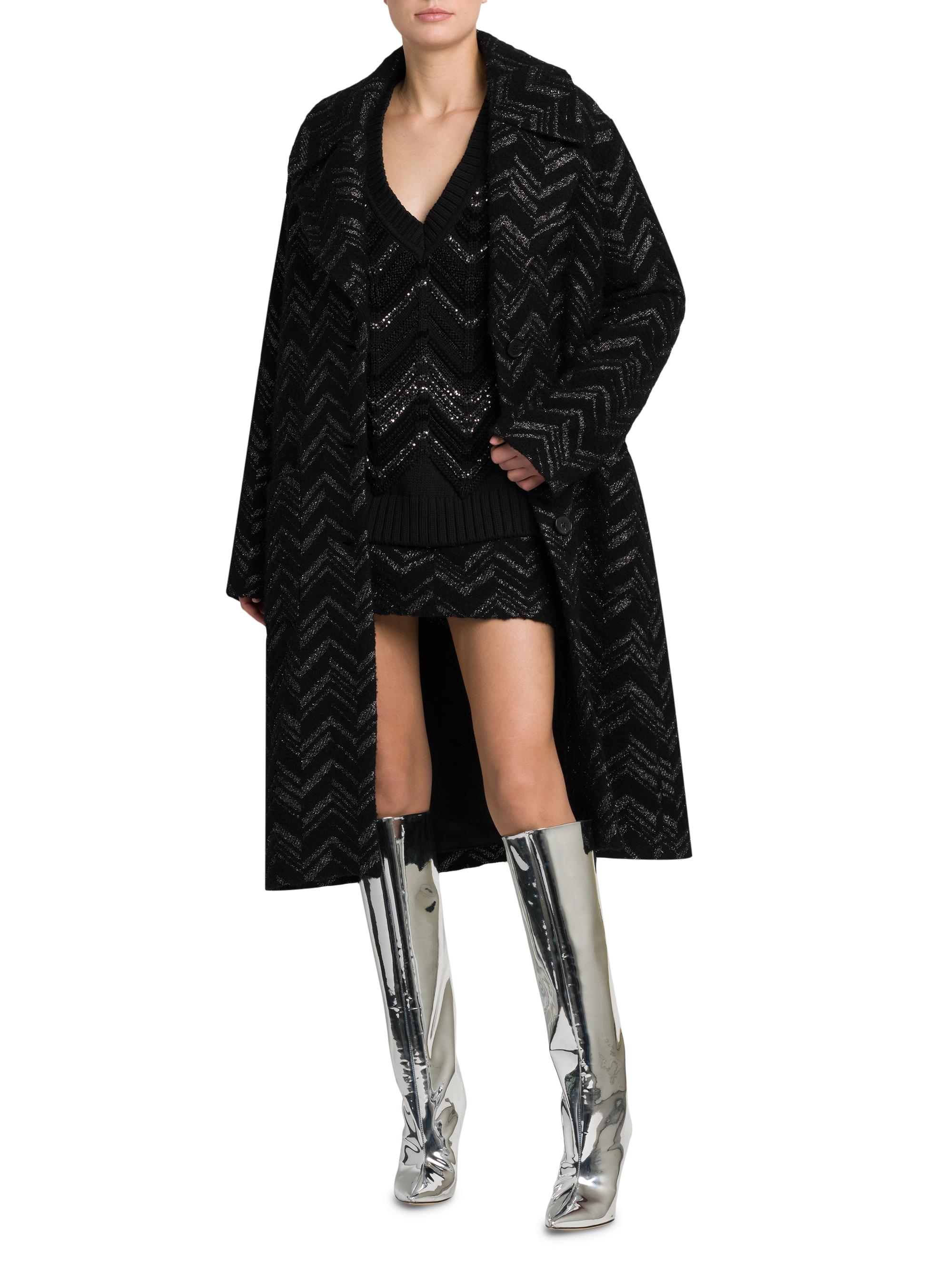 Missoni Metallic Chevron Knee-Length Coat | Saks Fifth Avenue