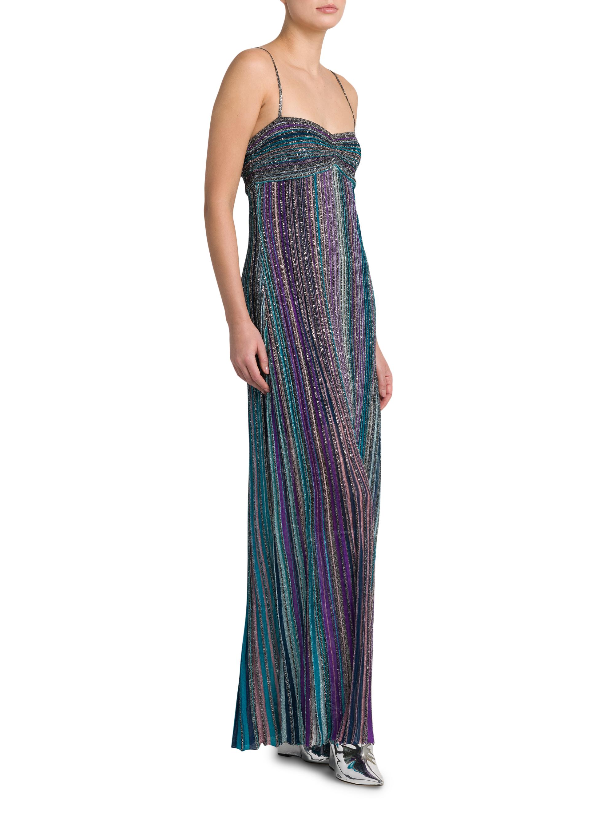 Missoni Embellished Metallic Striped Maxi Dress | Saks Fifth