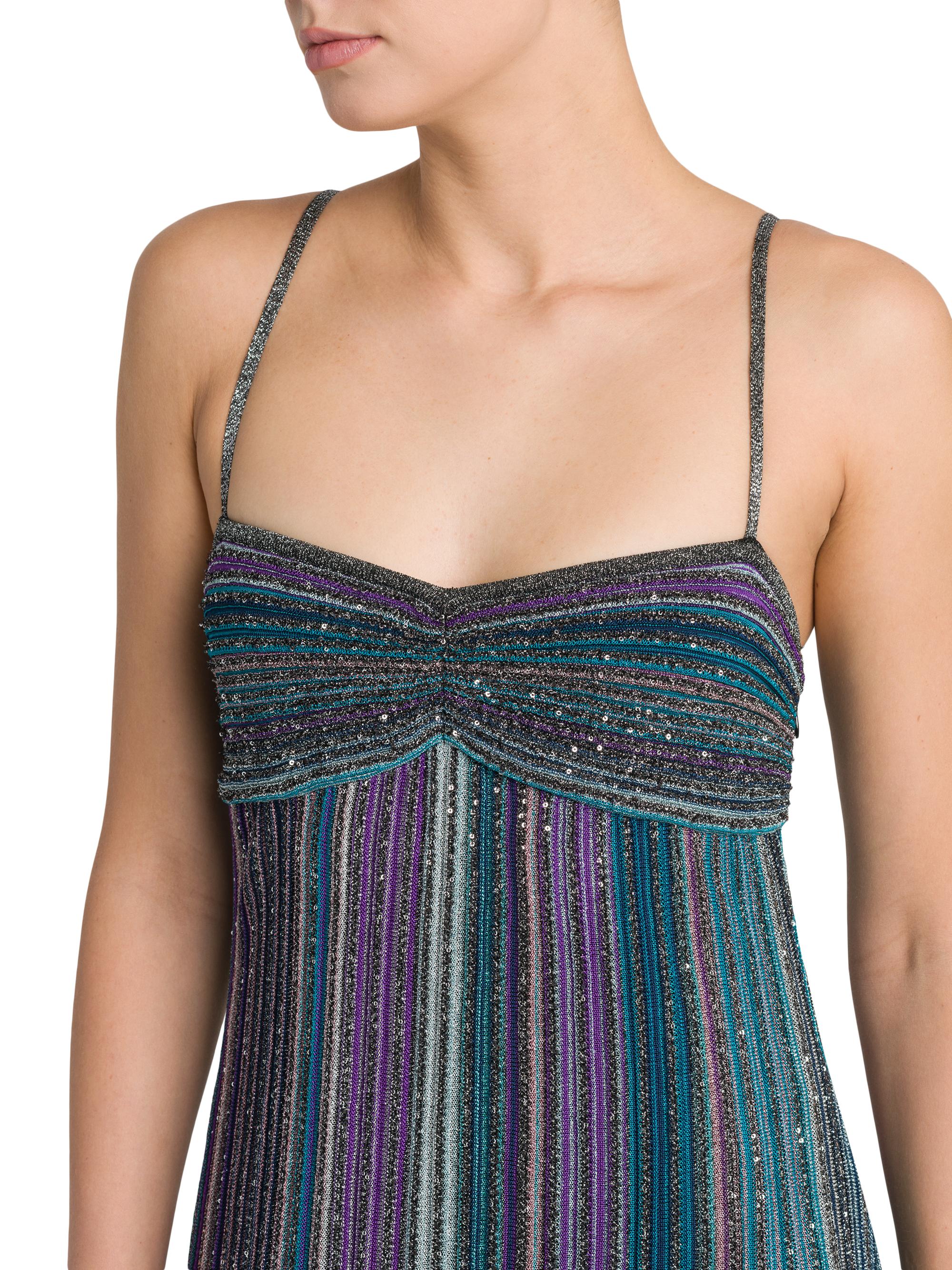 【新品未使用】MISSONI ミッソーニ　ネックウォーマー　シルク100％ One-shoulder top with 3D lamé zig zag and wide sleeves