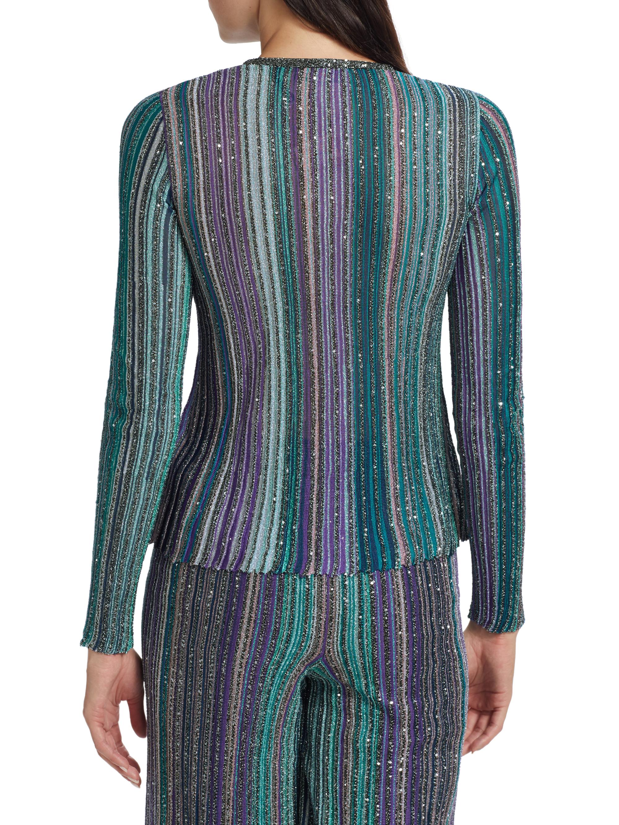 【タグ付】MISSONI　ニットアンサンブル　アシンメトリー　レーヨン　38 Missoni Metallic Stripe Top | Saks Fifth Avenue