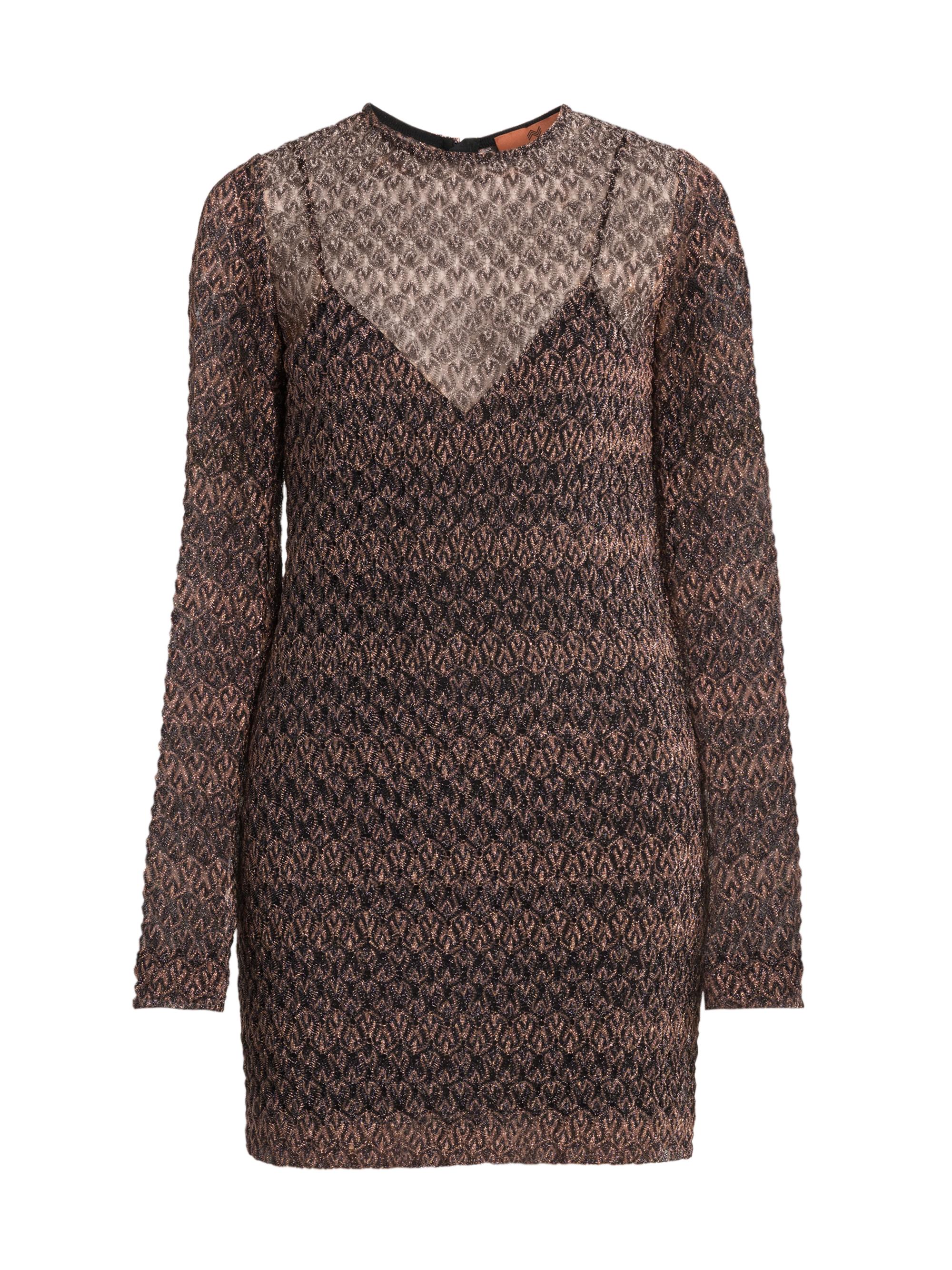 Missoni Women's Sheer Metallic Knit Minidress - Black And Bronze