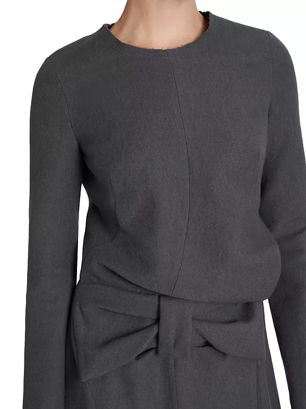 Shop Maison Margiela Wool-Cotton Bow Midi-Dress | Saks Fifth Shop Maison Margiela Wool-Cotton Bow Midi-Dress | Saks Fifth