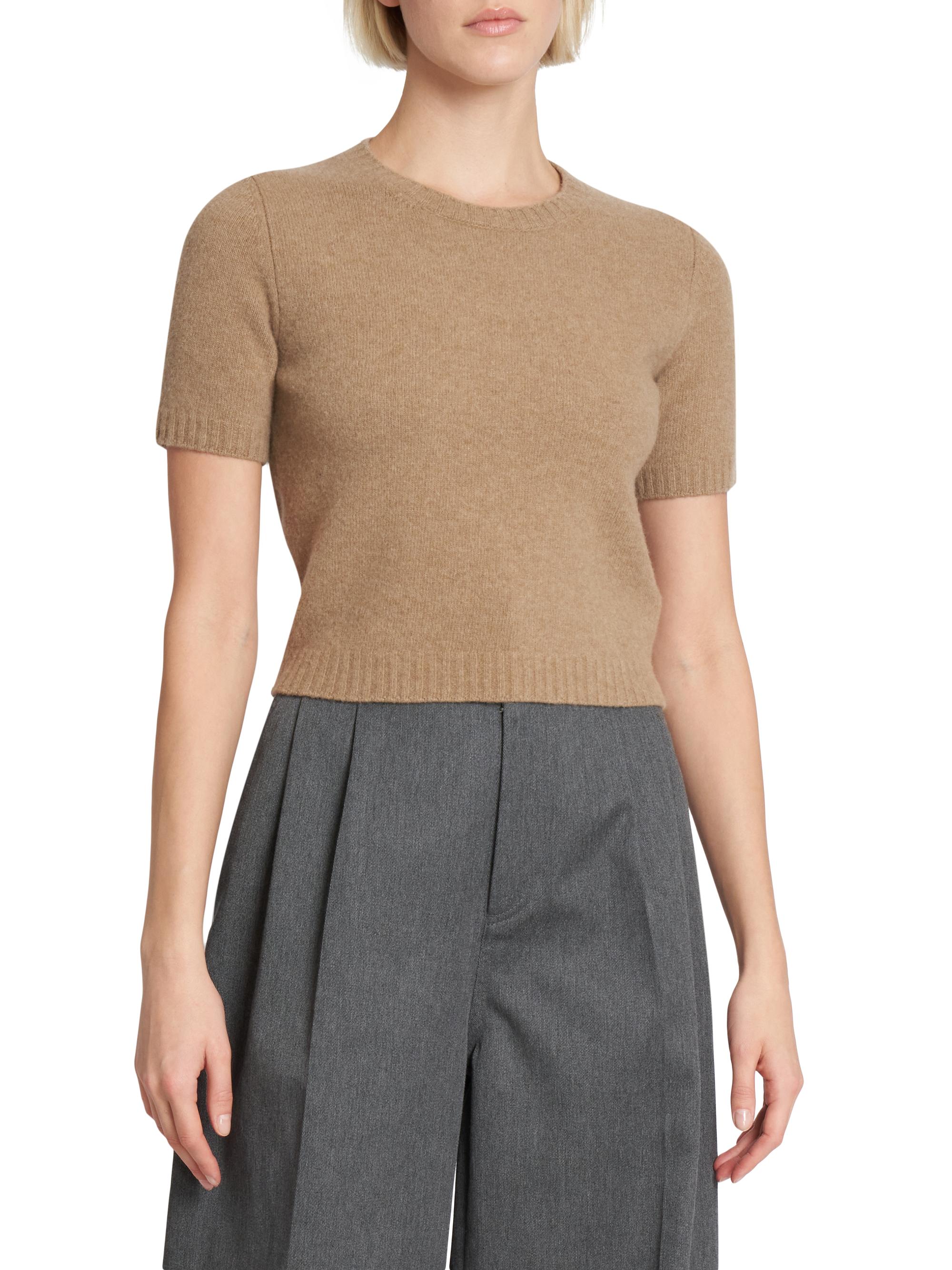 Maison Margiela / 21AW/Cropped Sweater/L/ウール/GRN/S50GP0257 S17832 Maison Margiela Wool Cropped Short-Sleeve Sweater | Saks Fifth Avenue