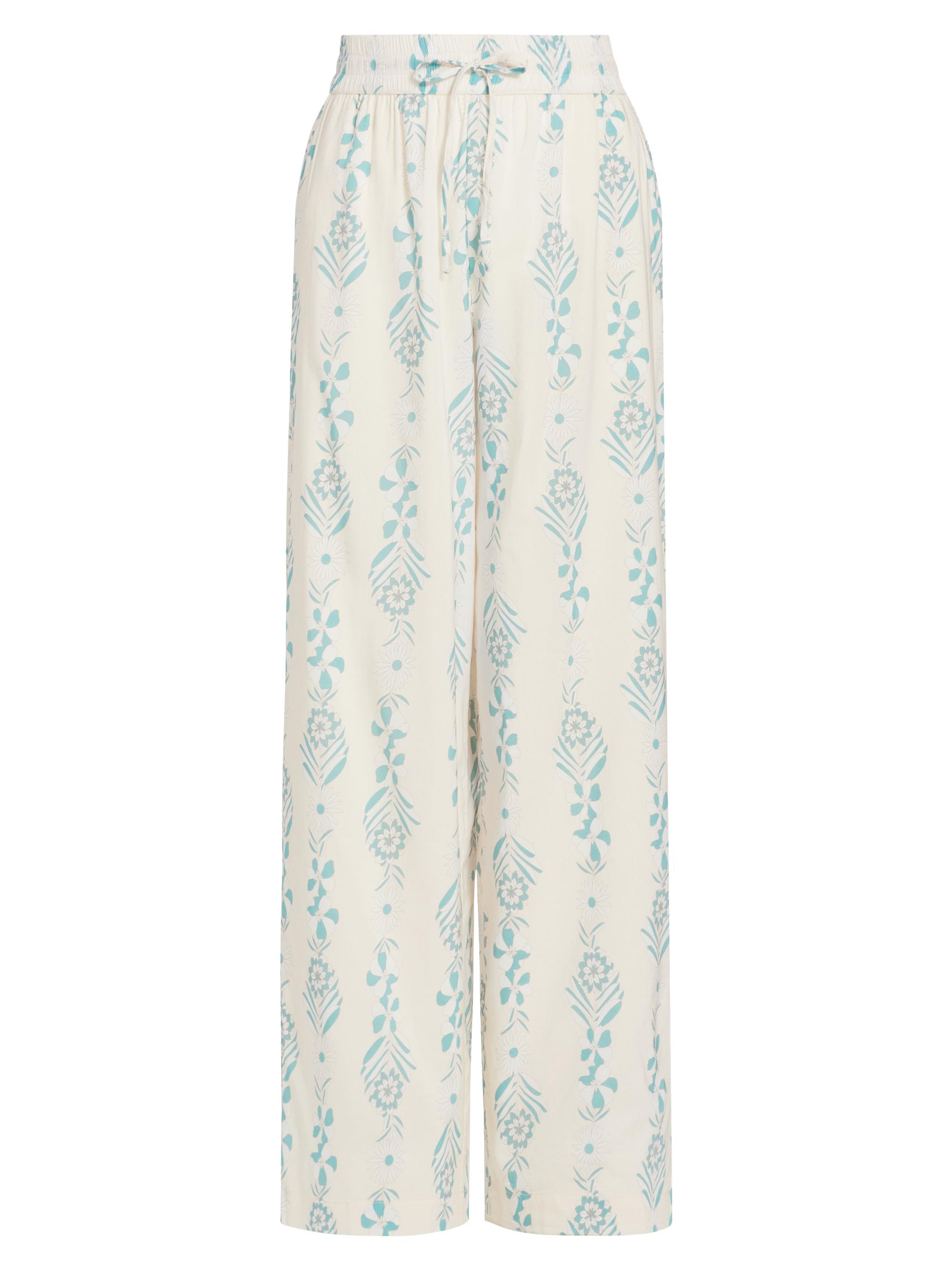 Splendid Women's Floral Drawstring Wide-Leg Pants - Turquoise Floral