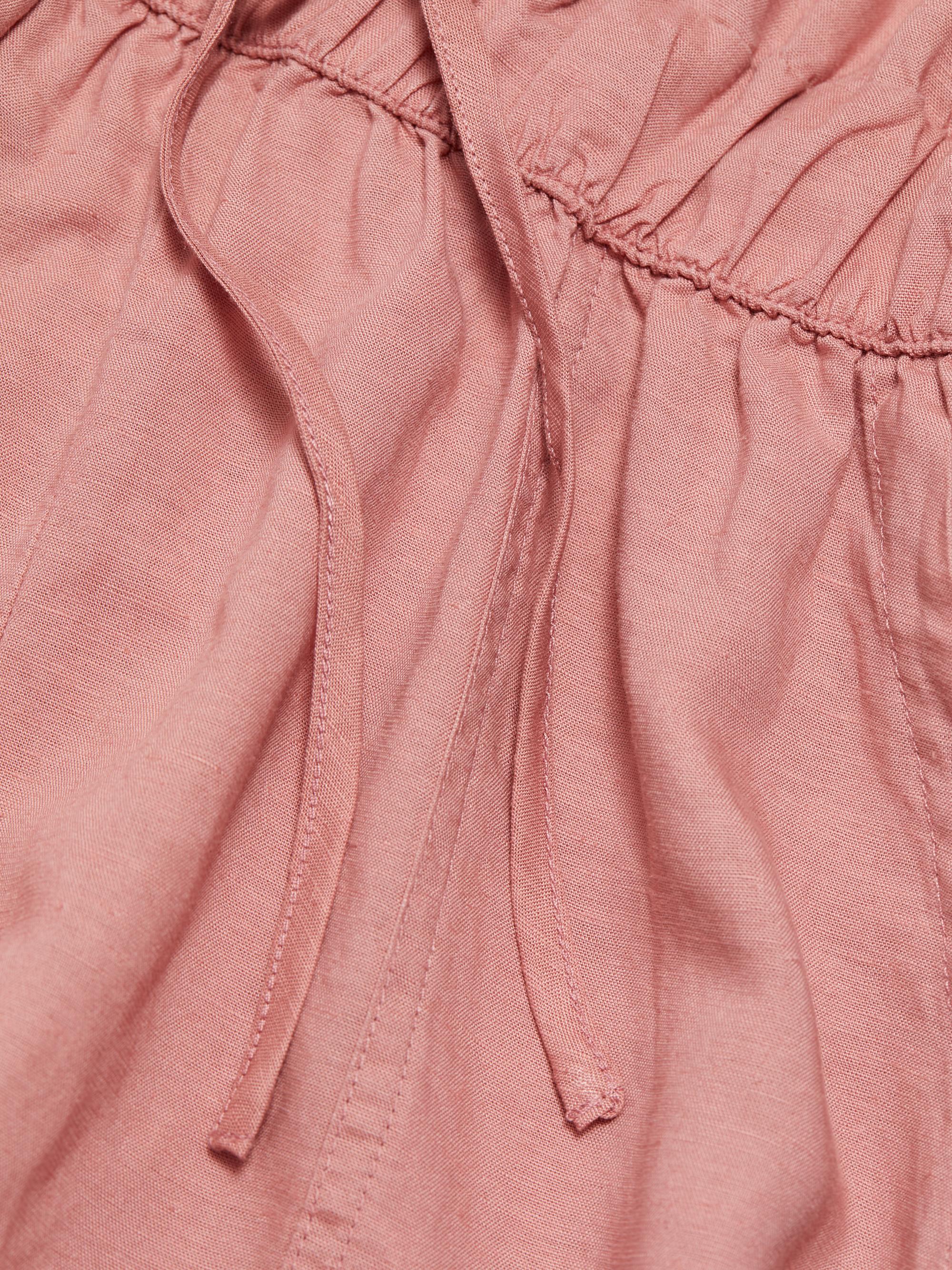 Linen-Blend Drawstring Romper