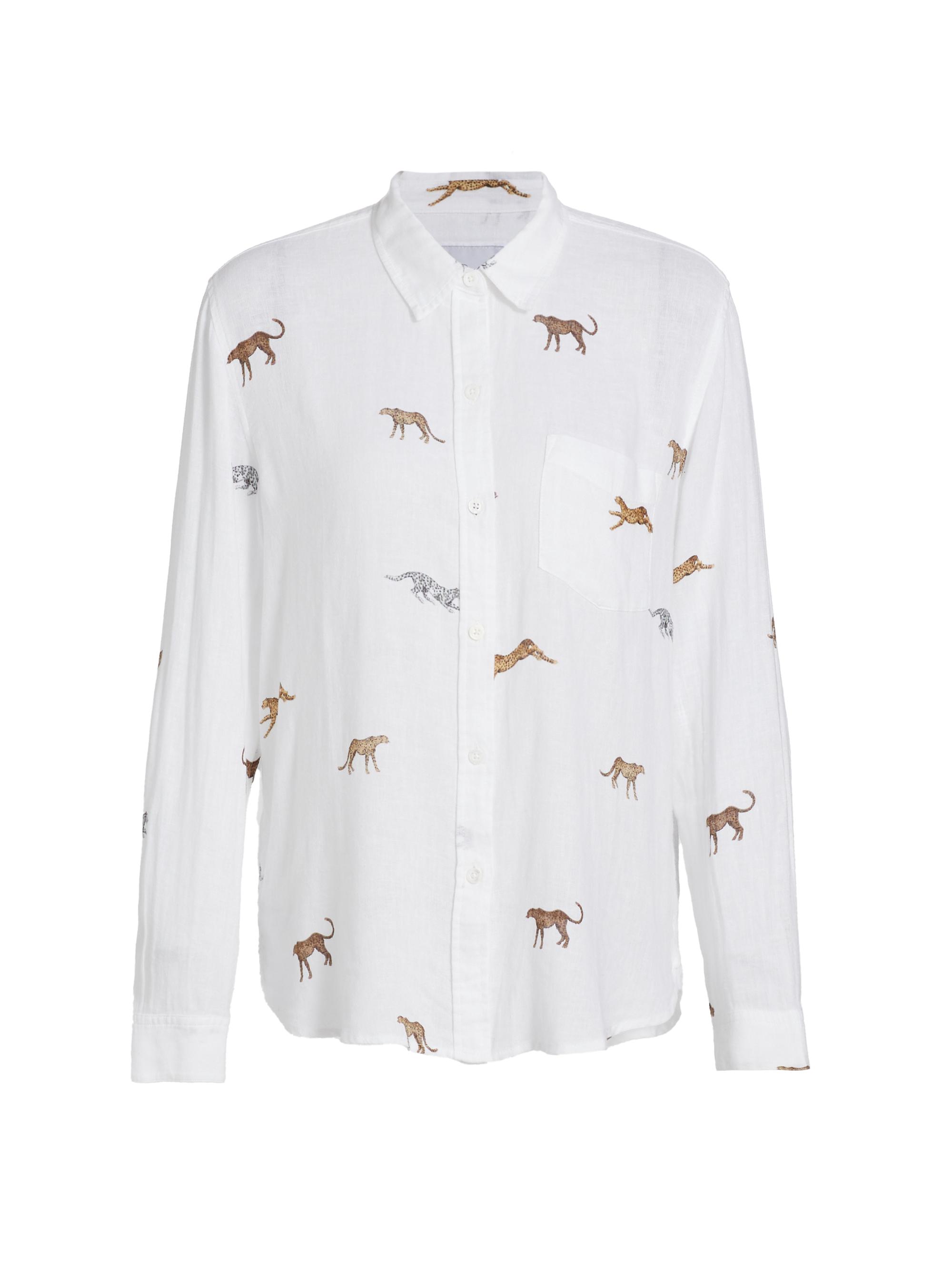 Rails Women's Charli Sarafi Cheetah Linen-Blend Shirt - Safari Cheetah