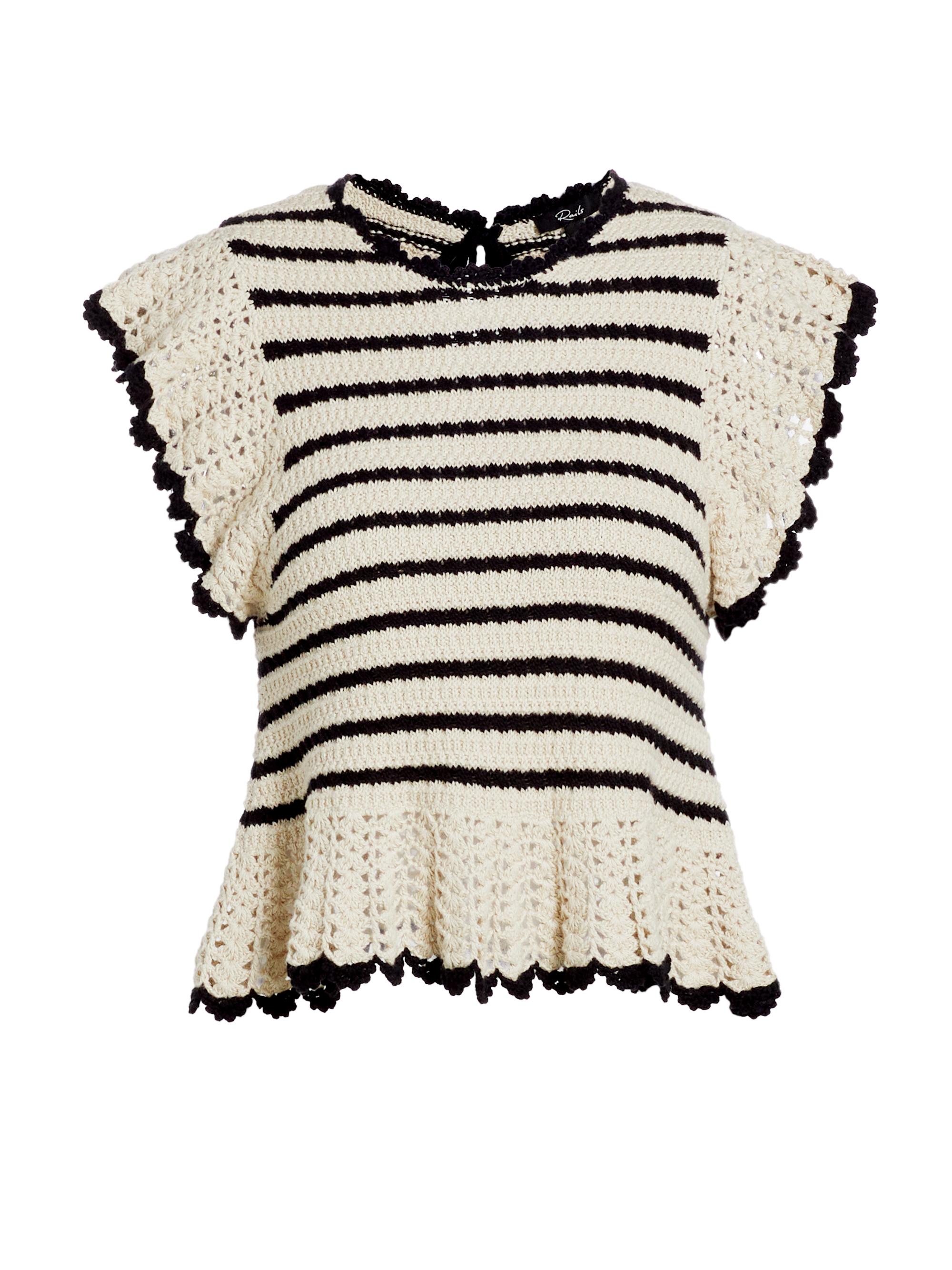 Rails Women's Coen Striped Cotton Top - Oatmeal Black