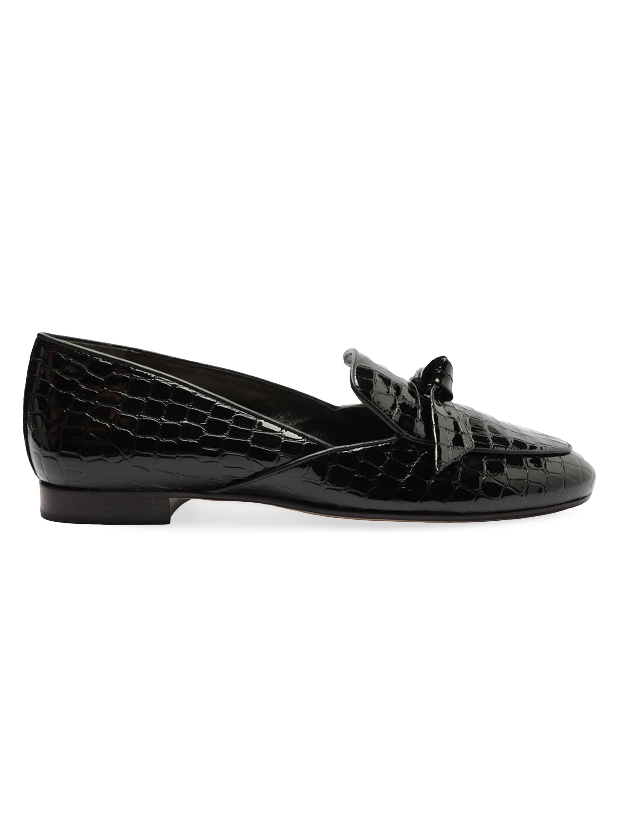 Alexandre Birman Women's Clarita Stamped Leather Loafers - Nero