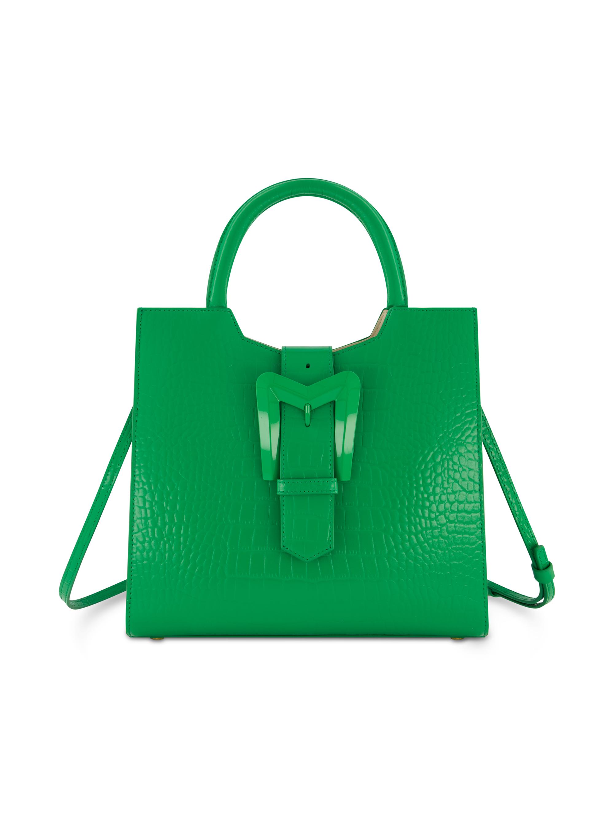 Mac Duggal Women's  Crocodile-Embossed Leather Tote Bag - Black