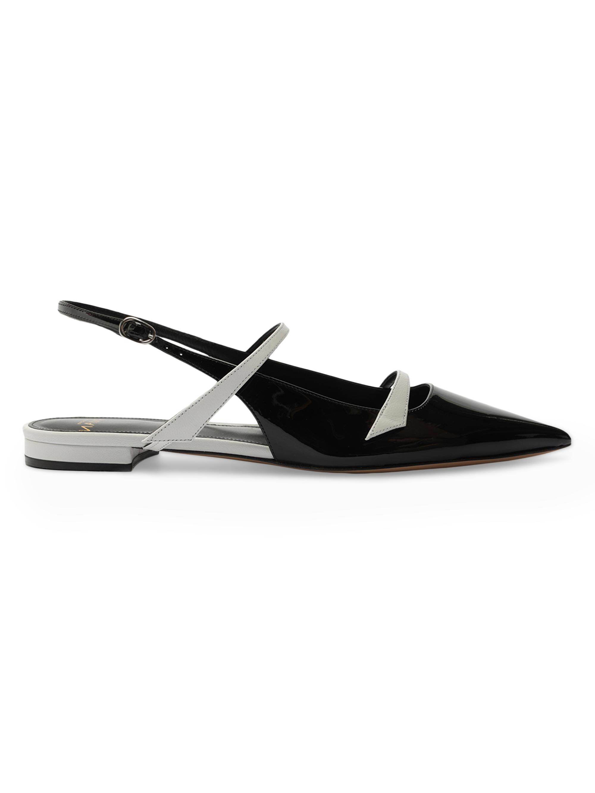 Alexandre Birman Women's Tita Patent Leather Slingback Flats - White Black