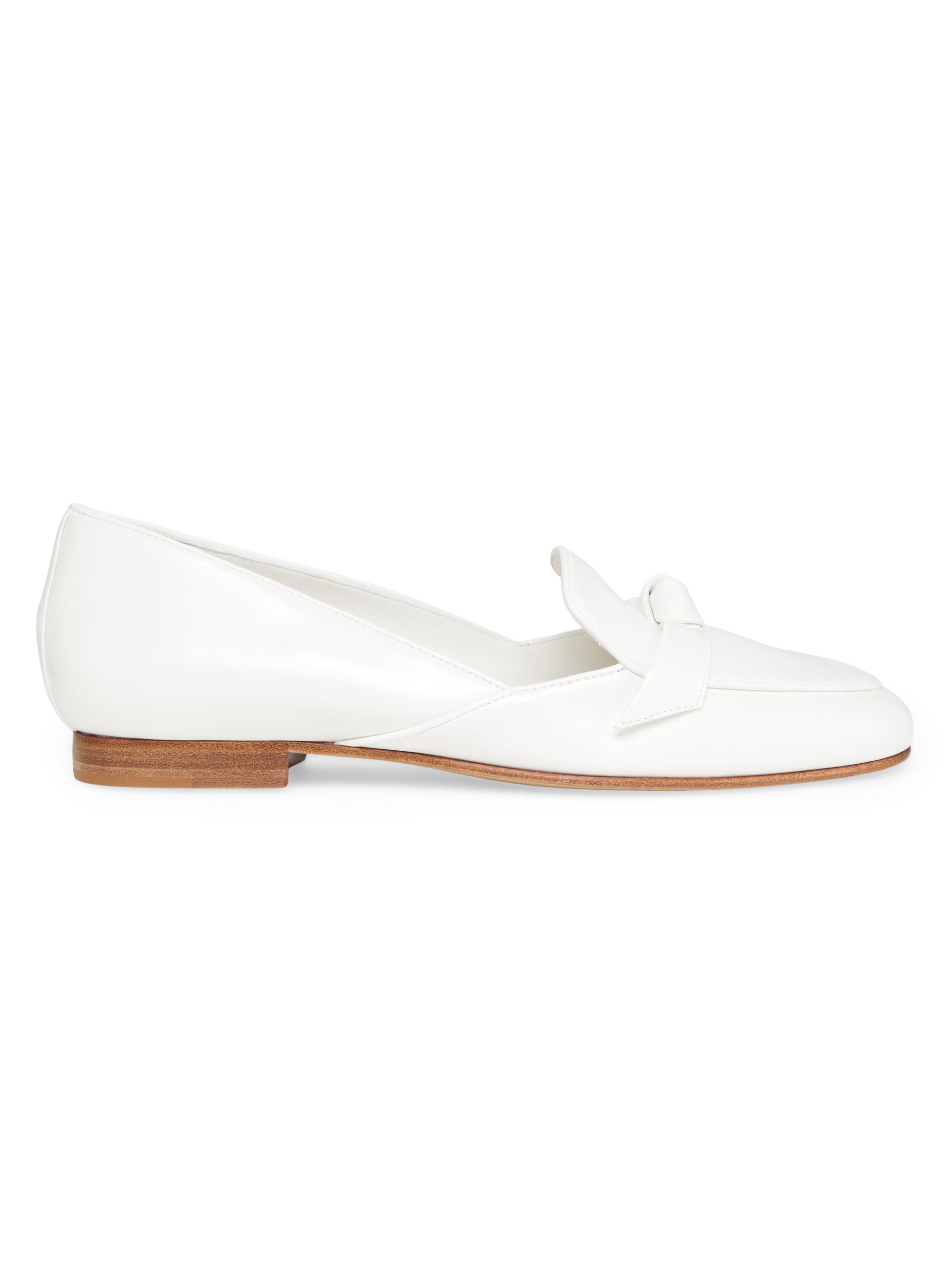Alexandre Birman Women's Clarita Leather Belgian Loafers - White
