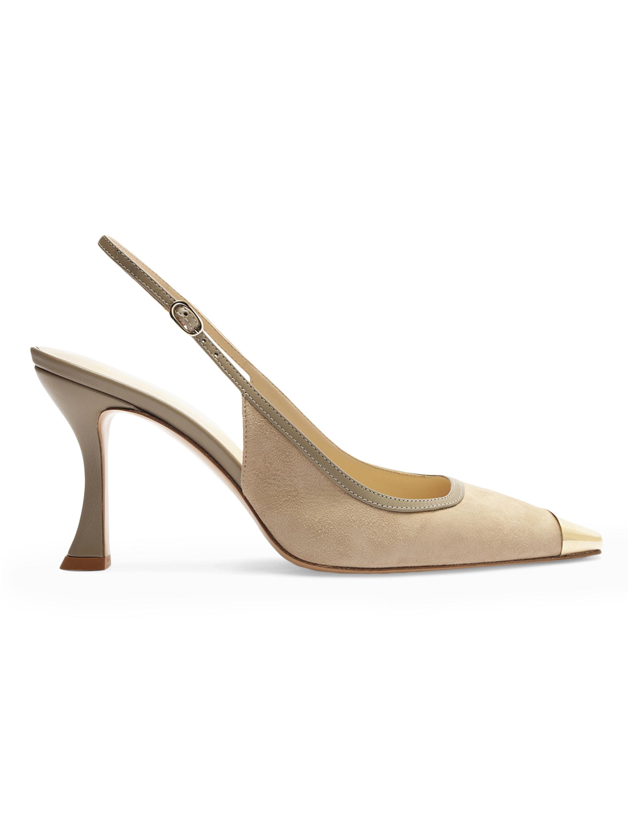 Alexandre Birman Women's Olivia 85MM Suede Cap-Toe Pumps - Semolina Light Gold