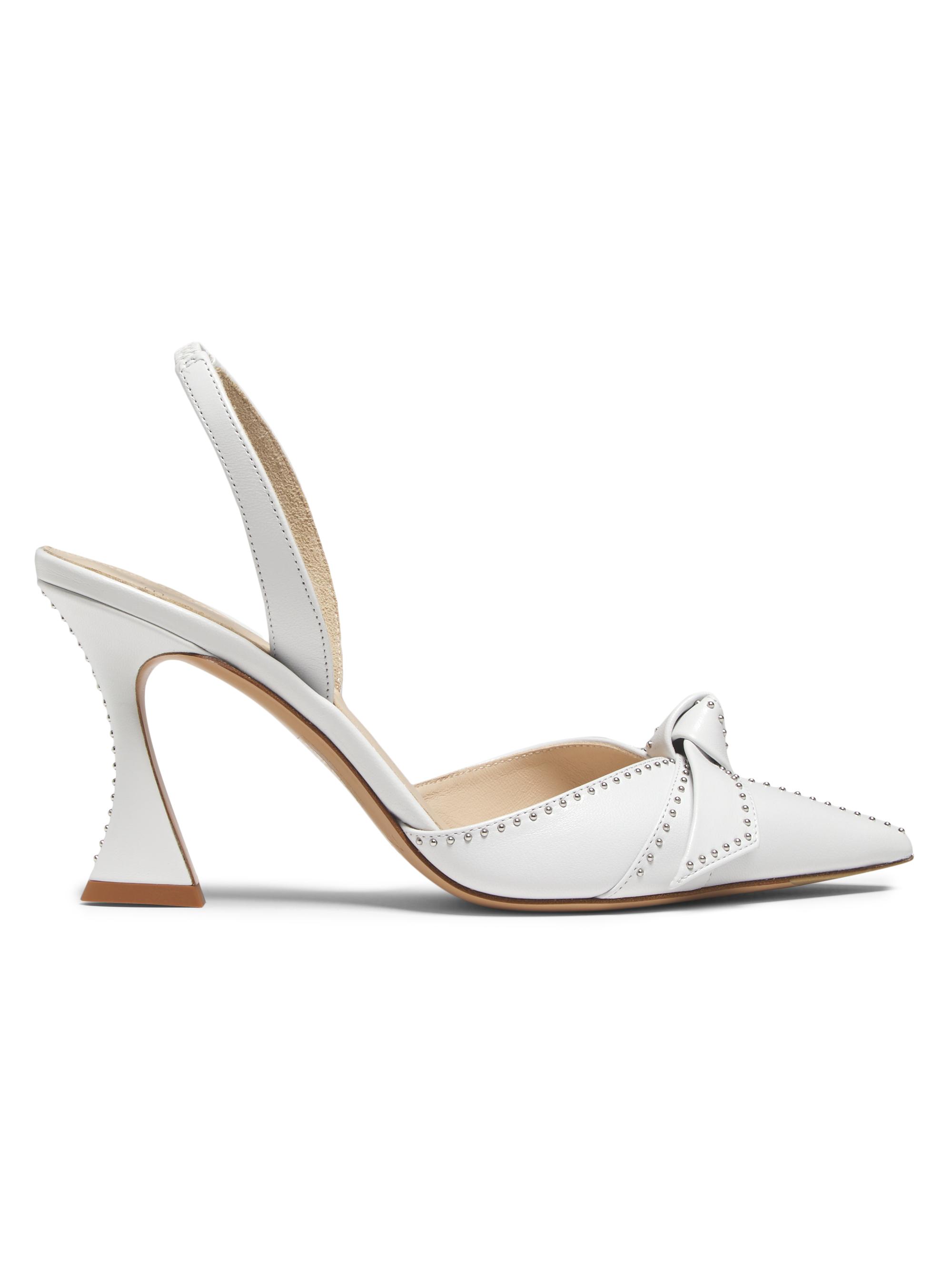 Alexandre Birman Women's Clarita Bell 85MM Studded Slingback Pumps - White