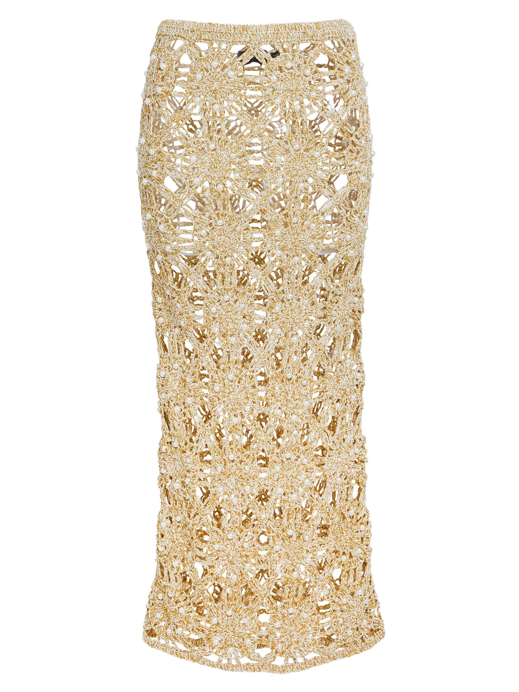 Retrofête Women's Sofie Skirt - Metallic Gold